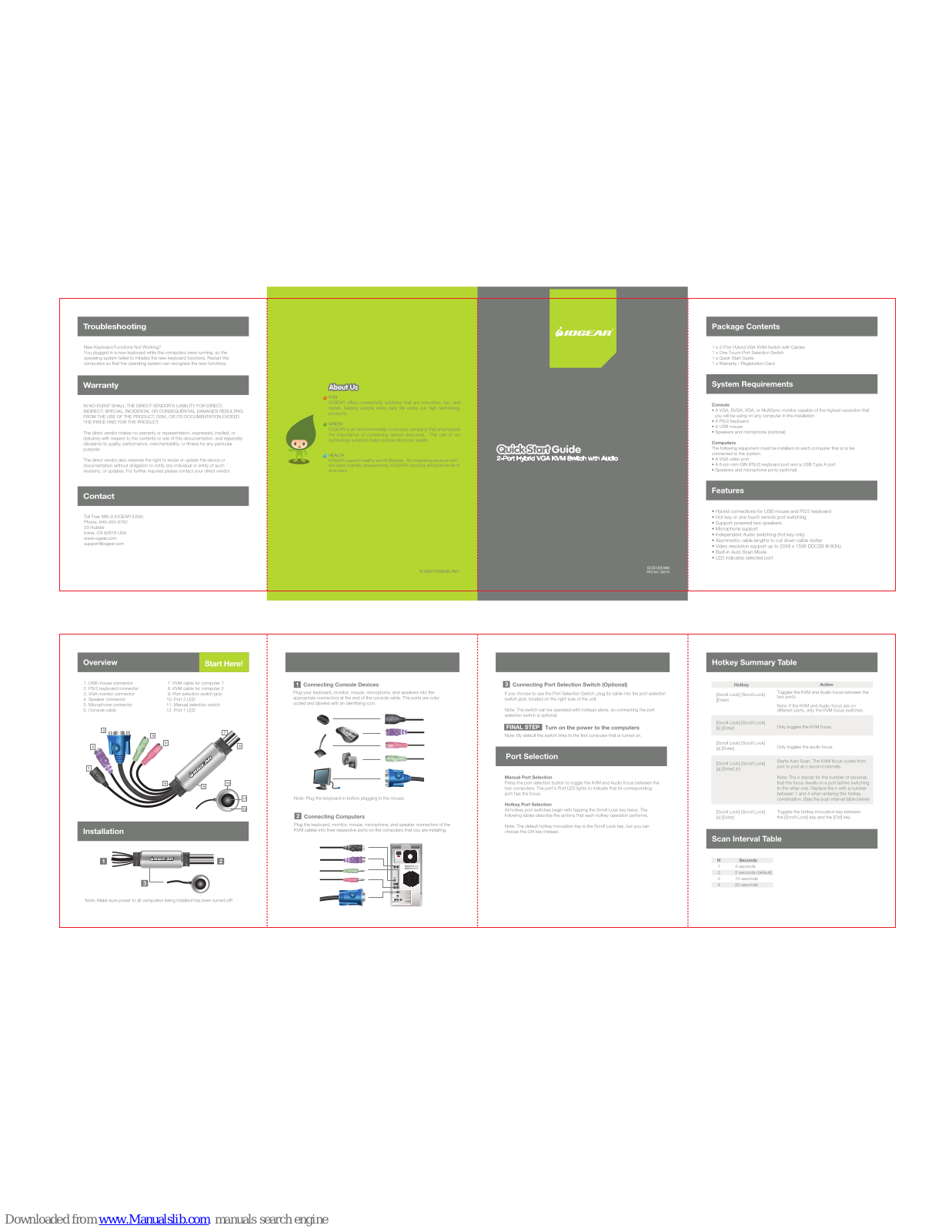 IOGear Hybrid VGA KVM GCS742UW6 Quick Start Manual