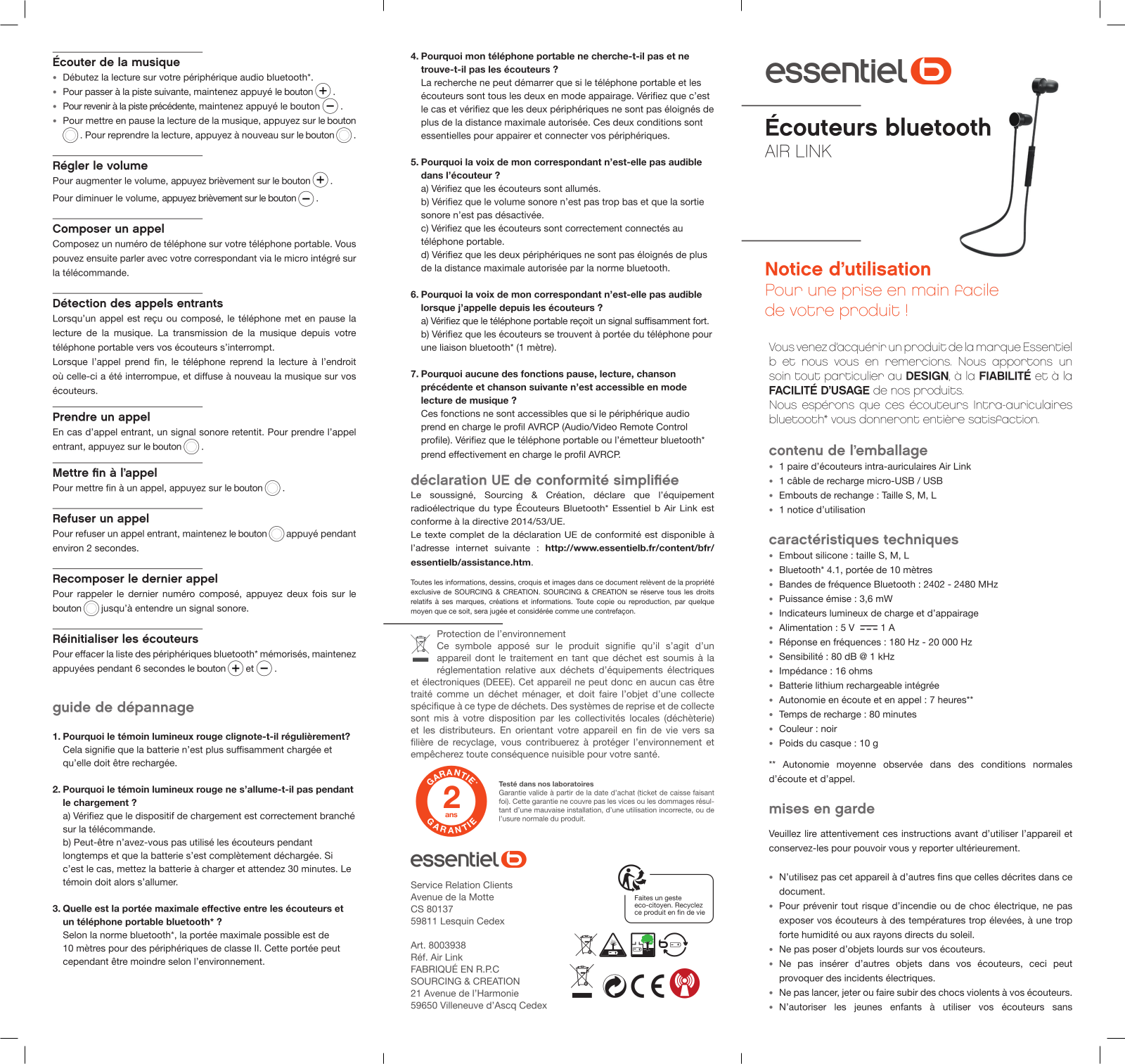 Essentielb AIR LINK User Manual