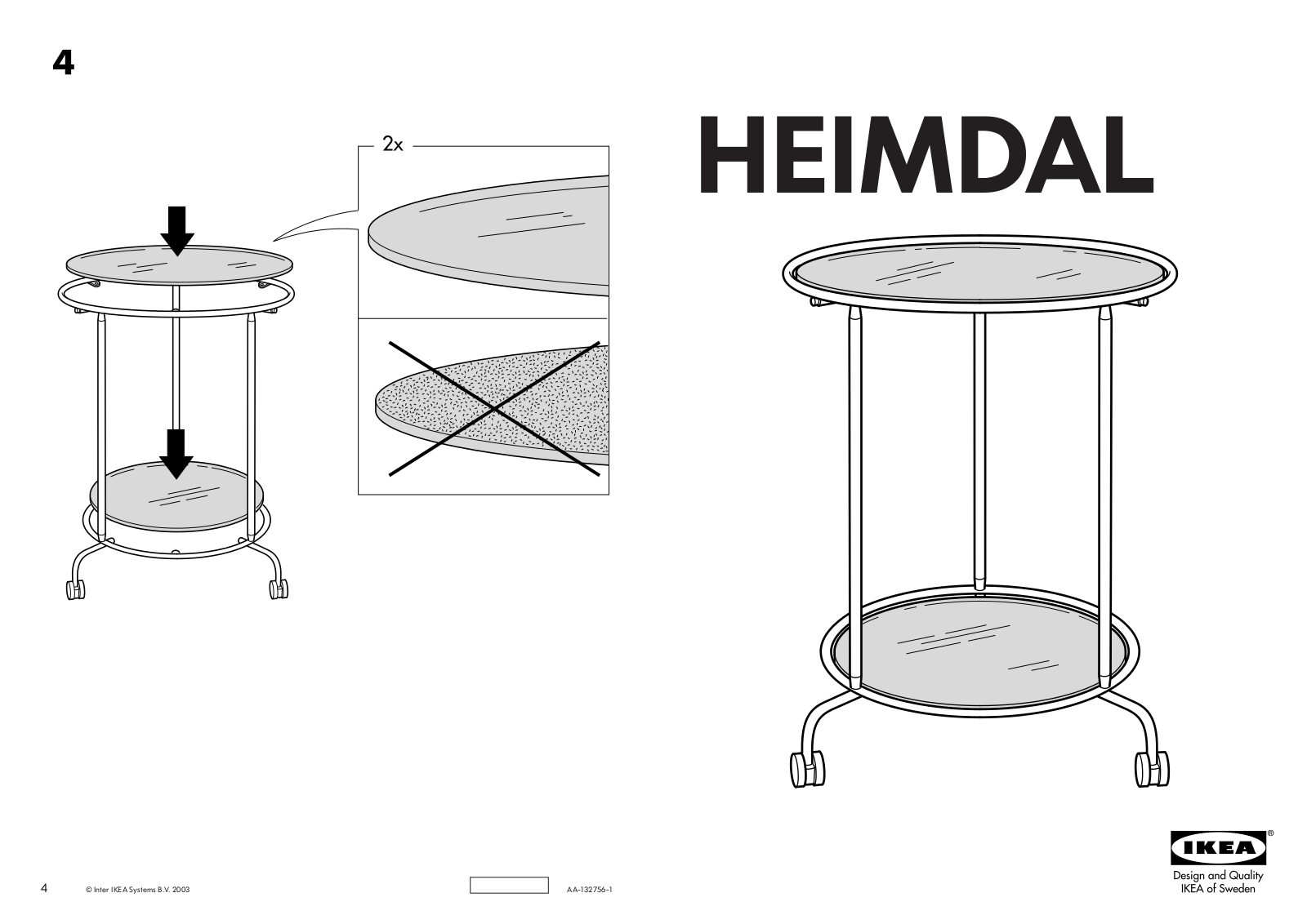 IKEA HEIMDAL TABLE 19 5-8 Assembly Instruction