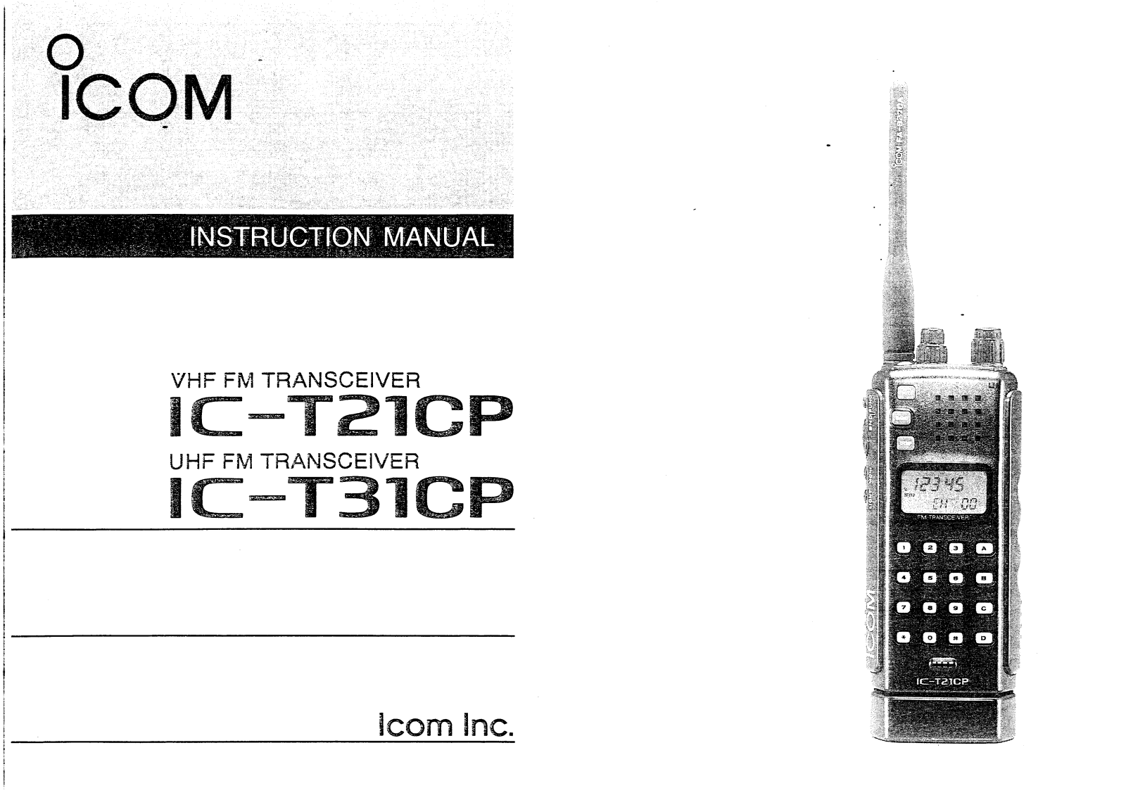 Icom IC-T31CP, IC-T21 User Manual