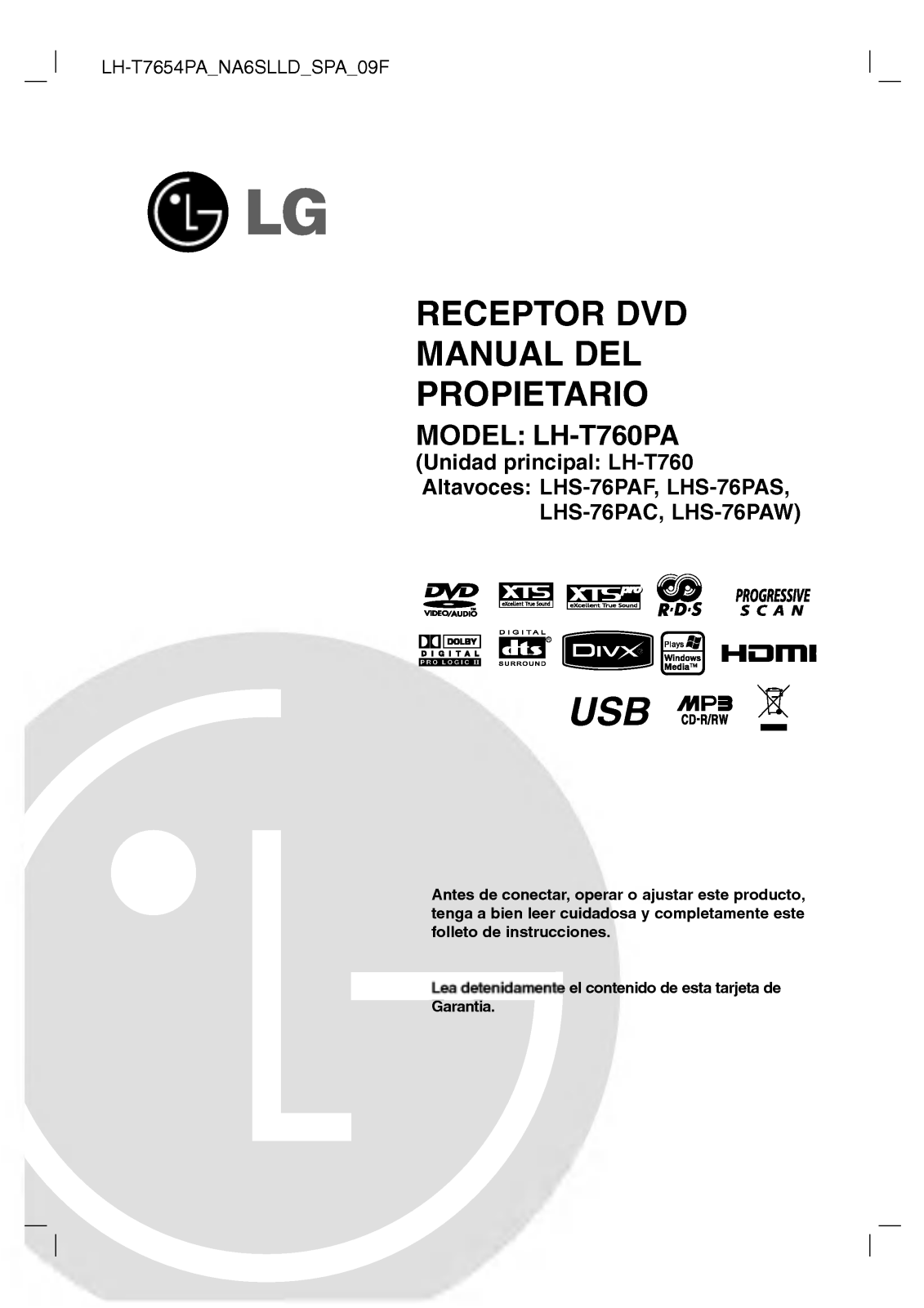 LG LH-T7654PA User Manual