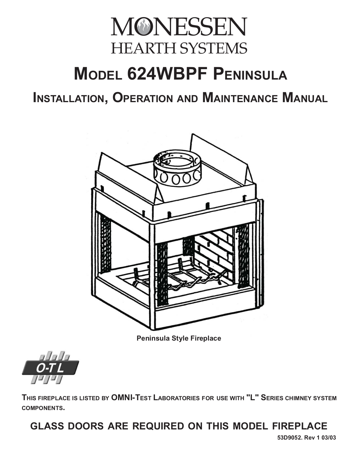 Monessen Hearth 624WBPF User Manual