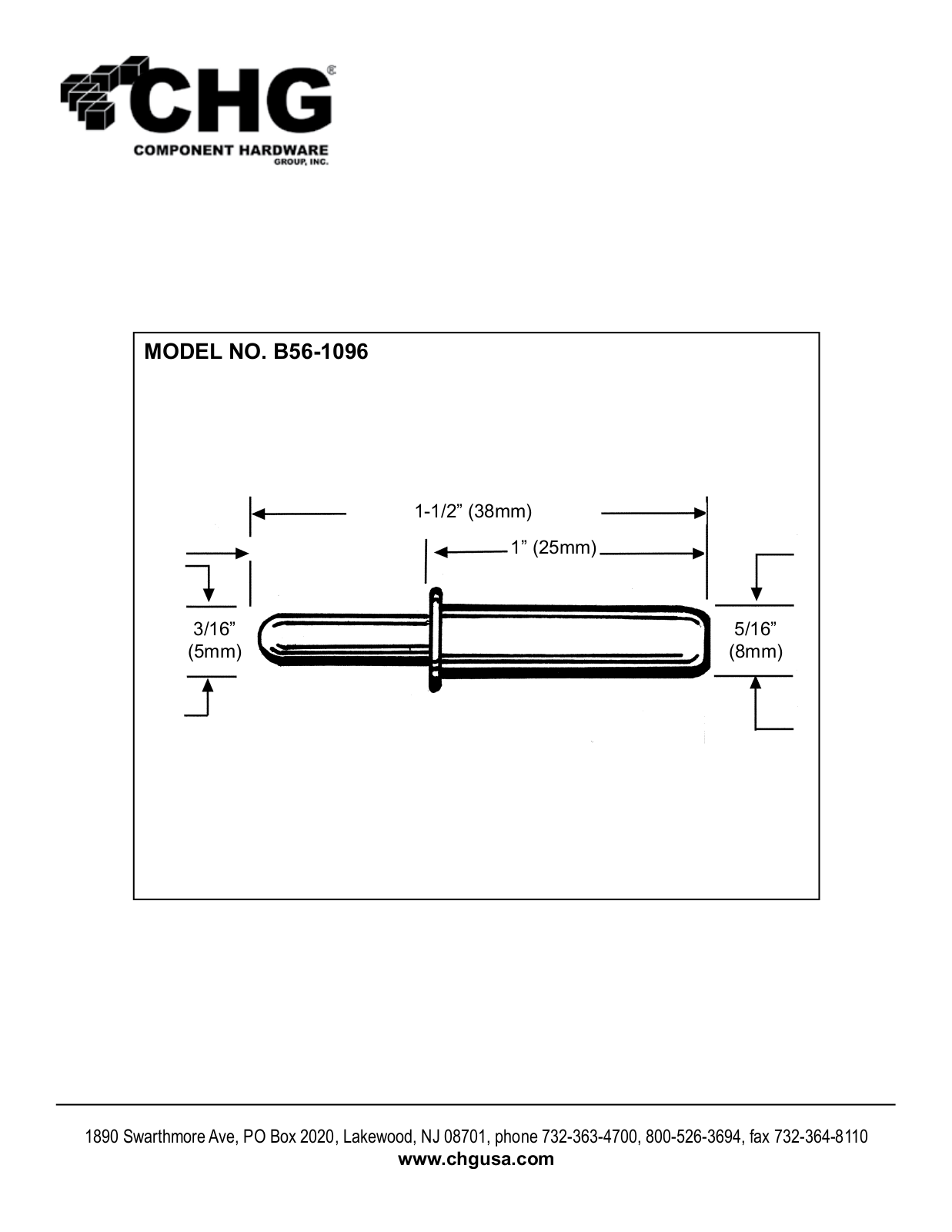 Component Hardware B56-1096 User Manual