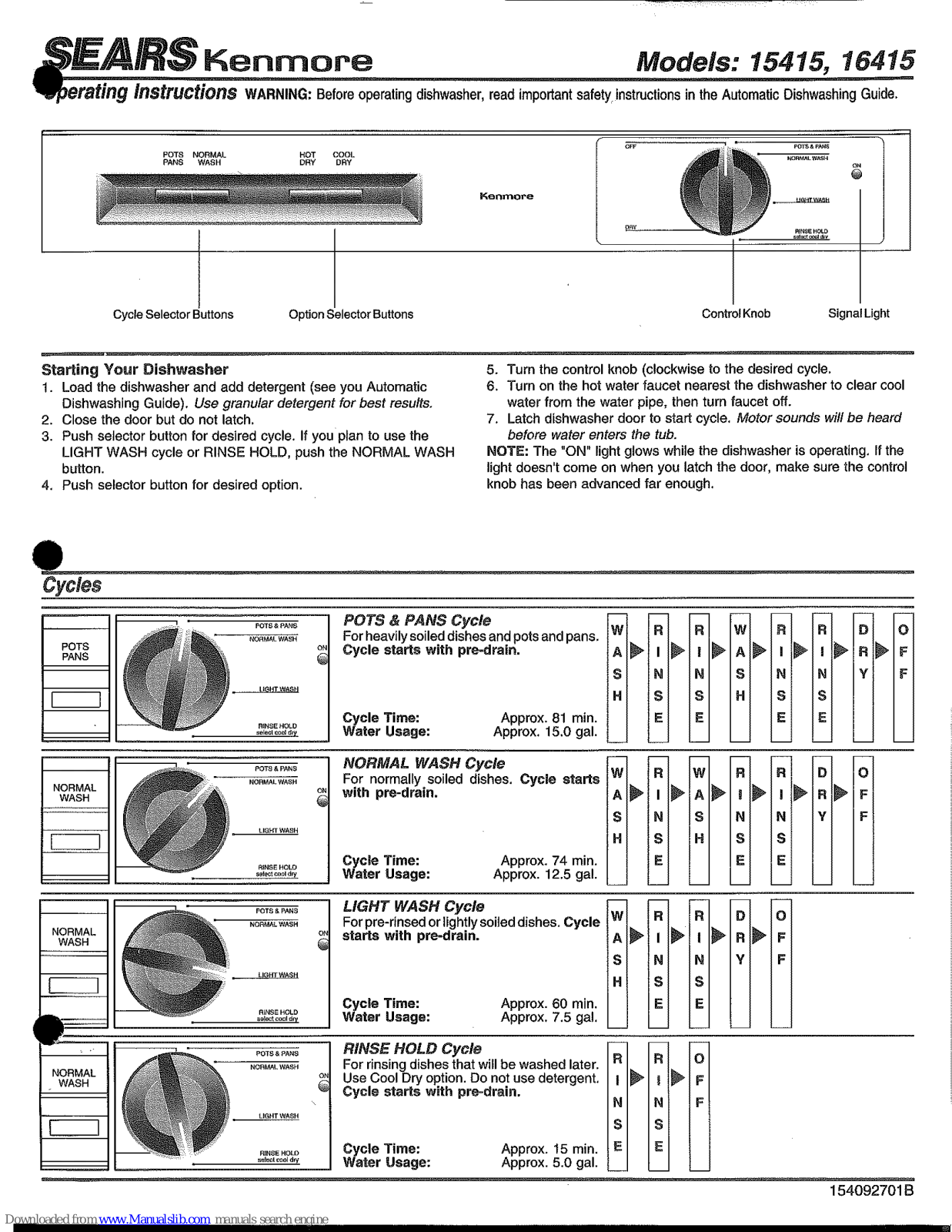 Kenmore 15415, 16415 User Manual - ManualMachine.com