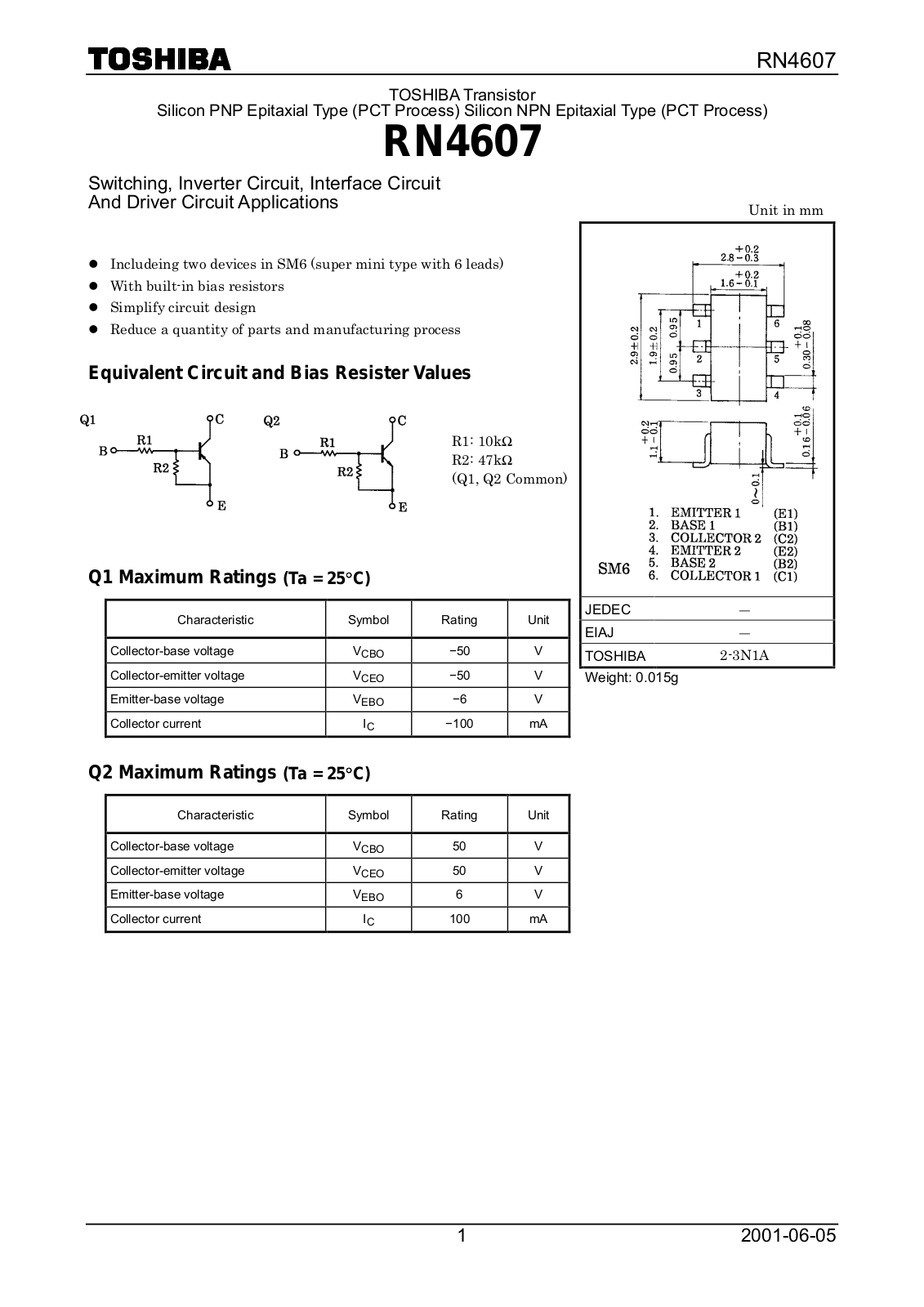 TOSHIBA rn4607 Datasheet - ManualMachine.com