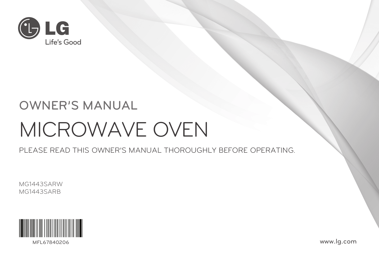 LG MG1443SARB, MG1443SARW Owner’s Manual