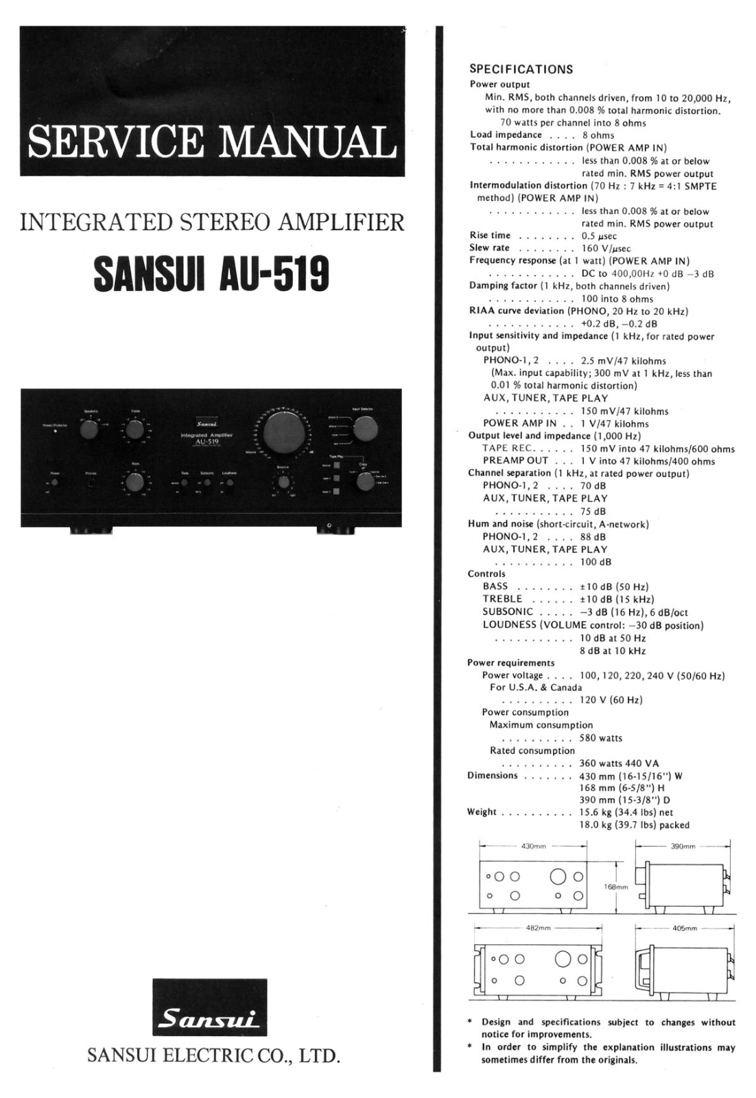 Sansui AU-519 Service manual
