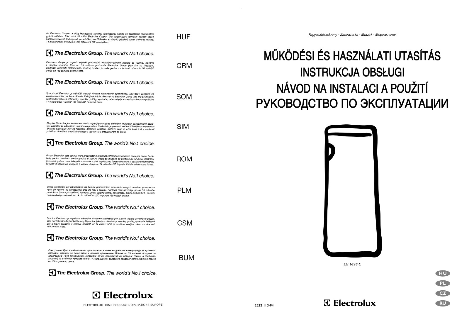 Electrolux EU6830C User Manual