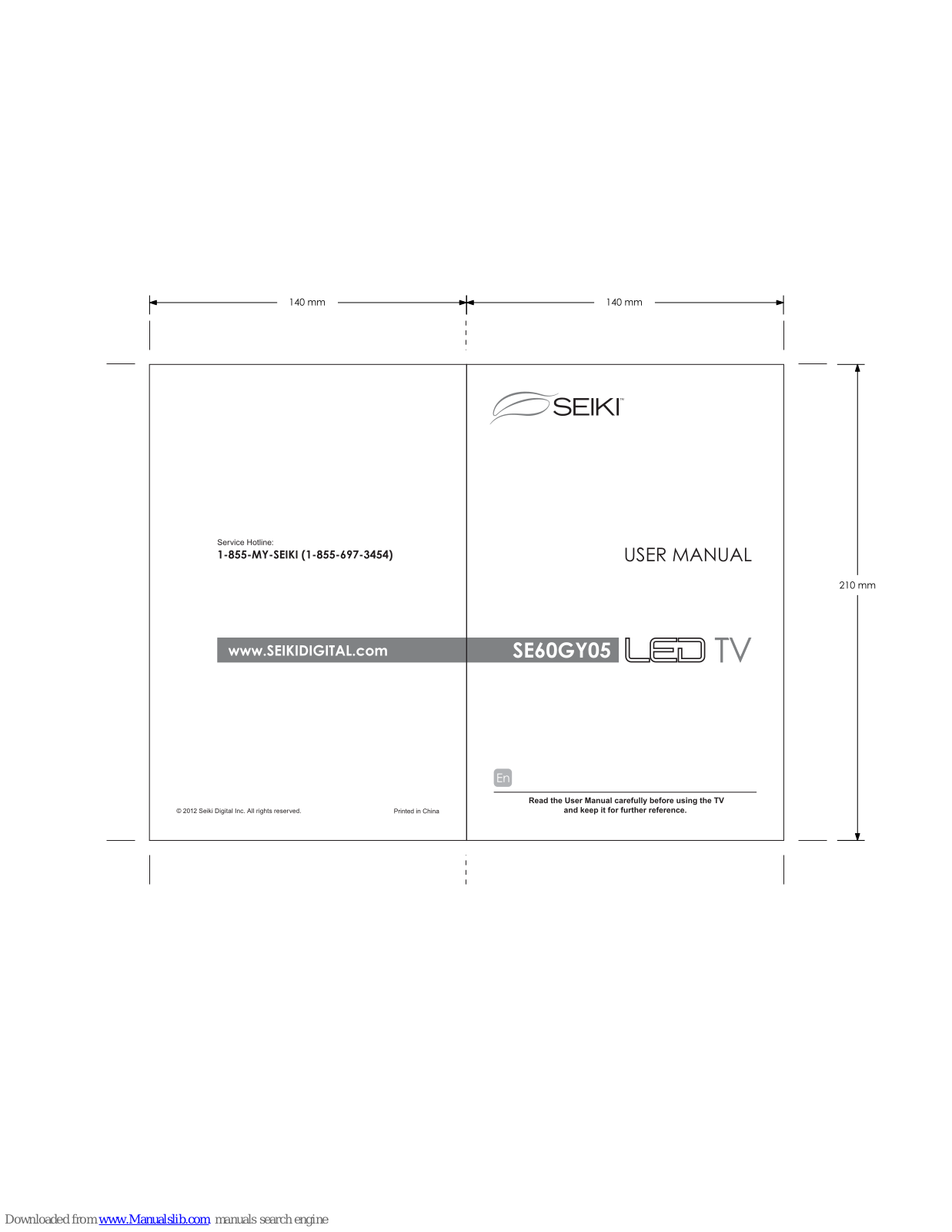 Seiki SE60GY05 User Manual