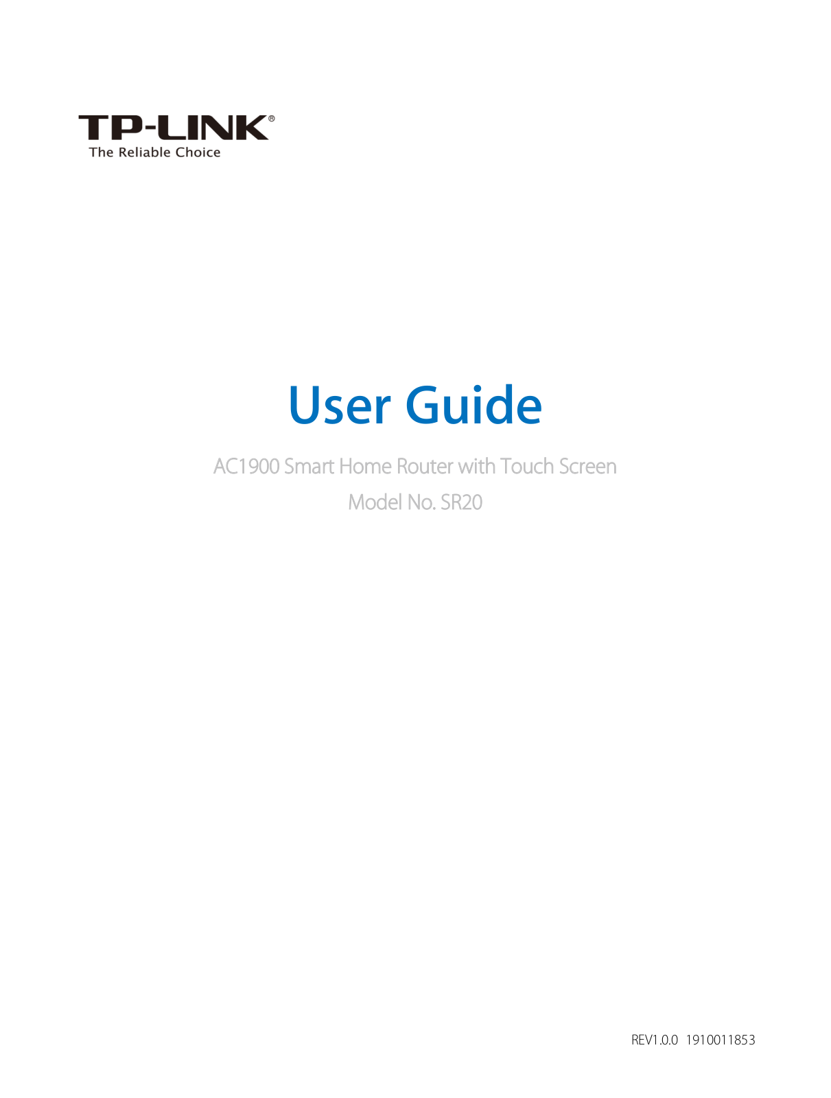 TP Link SR20 Users Manual