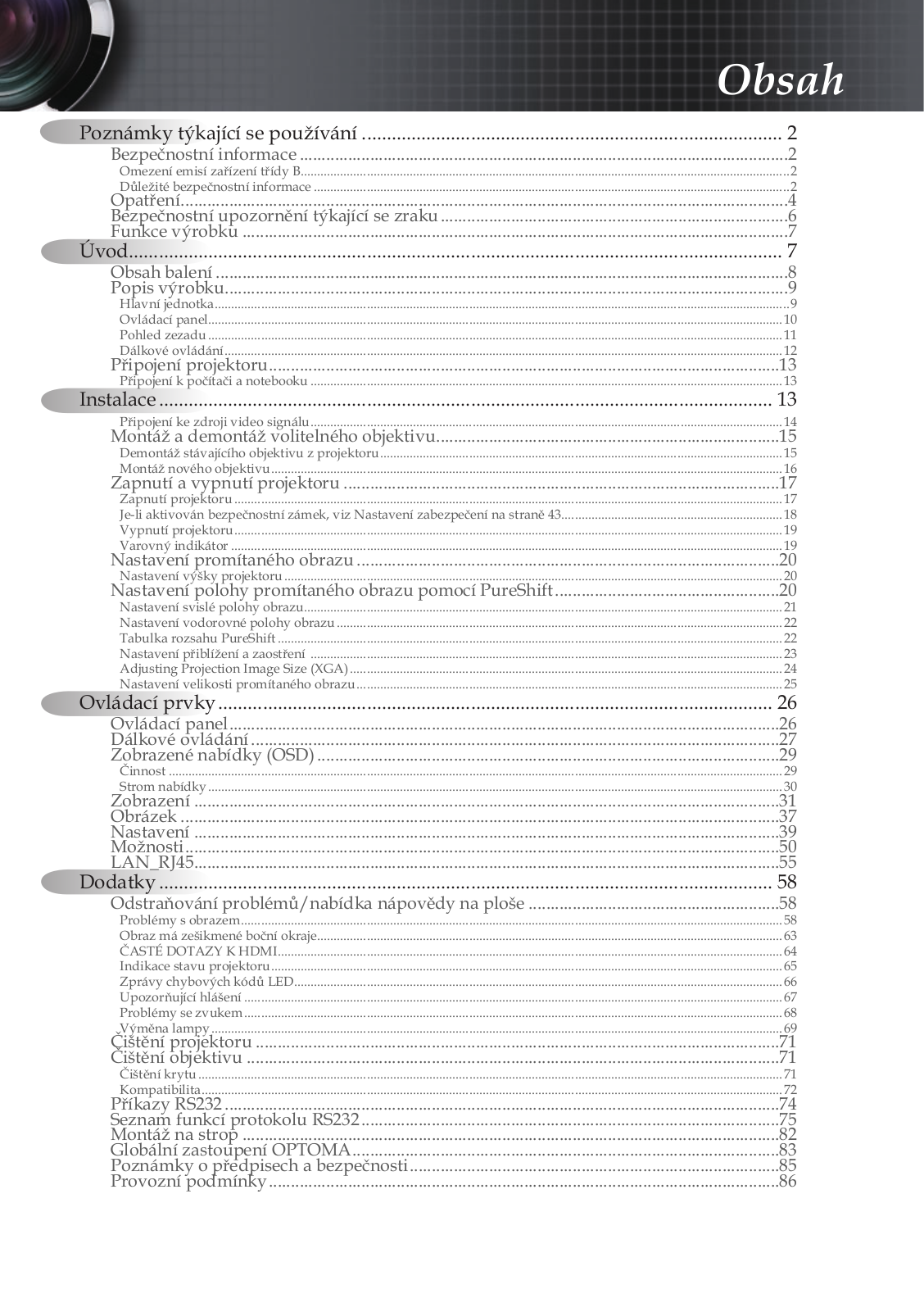 OPTOMA EX785 User Manual