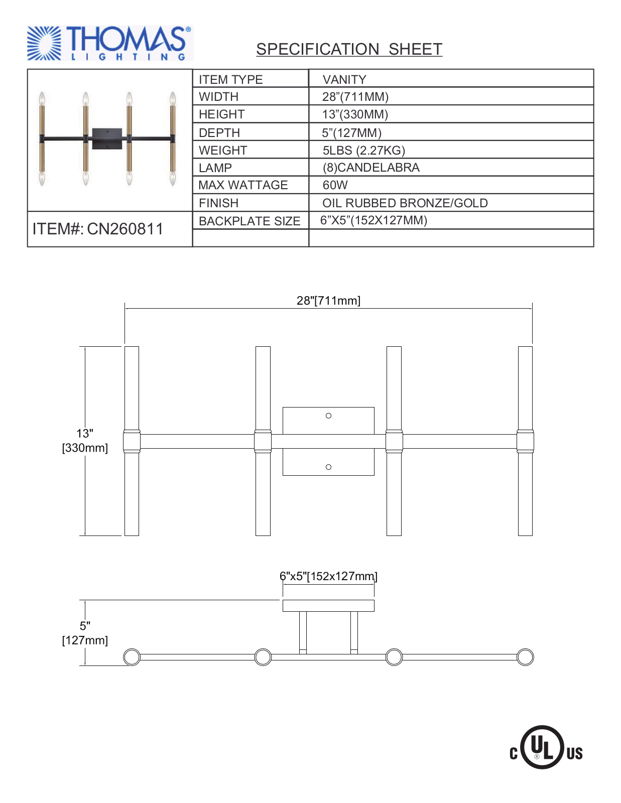 Thomas Lighting CN260BAR User Manual - ManualMachine.com