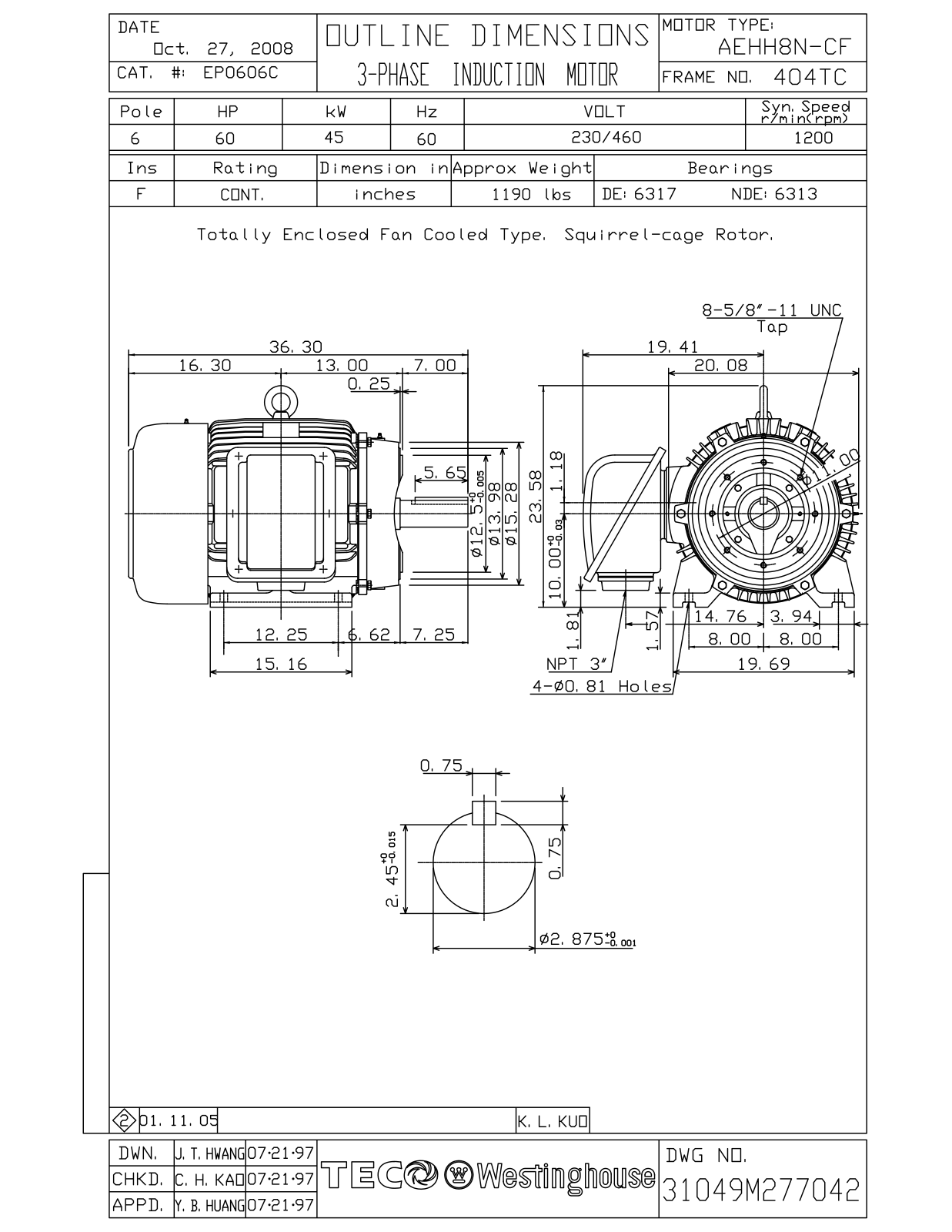 Teco EP0606C Reference Drawing