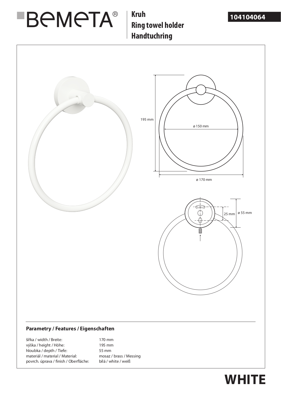 Bemeta White 104104064 User guide