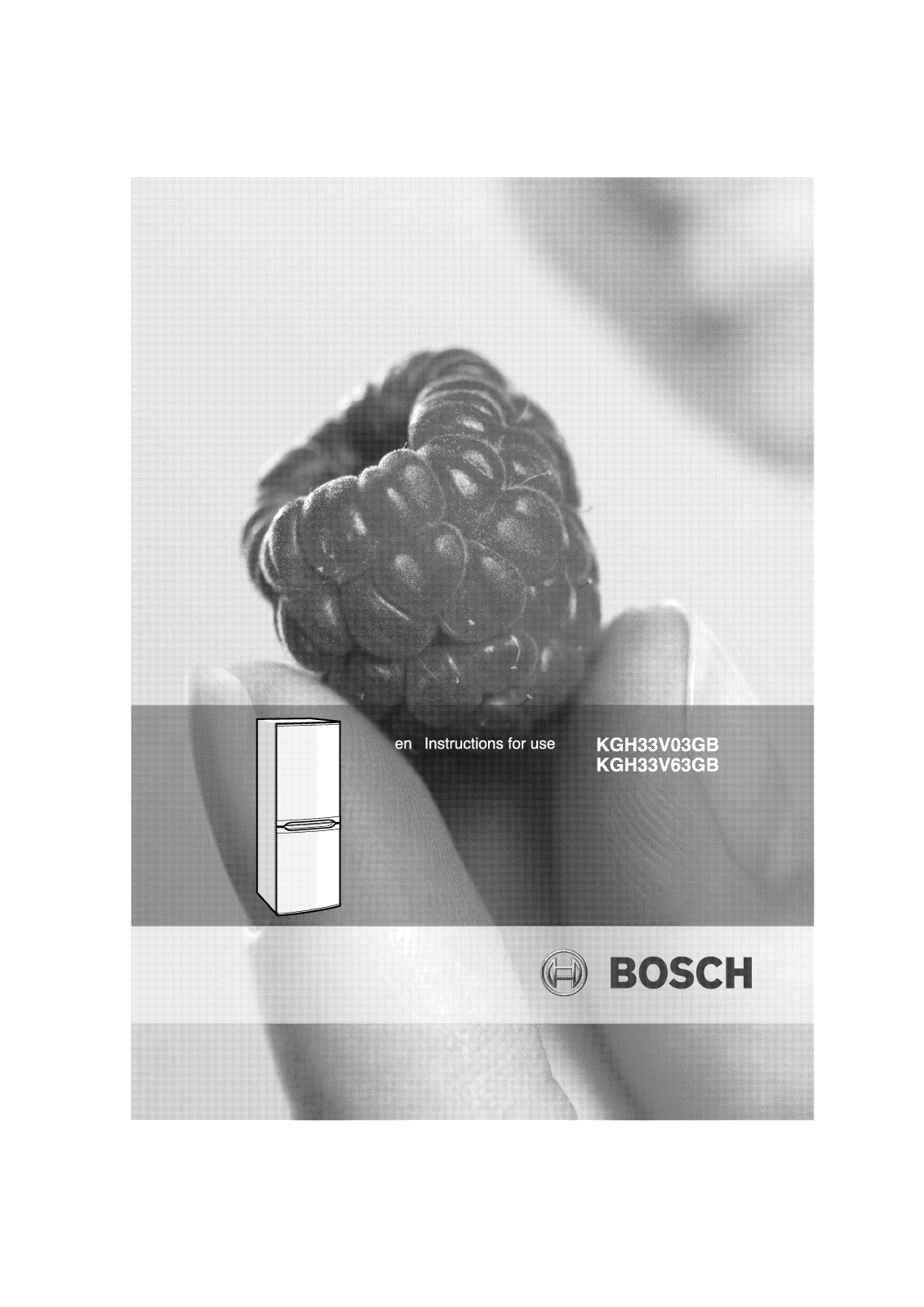 Bosch KGH33V03GB User Manual