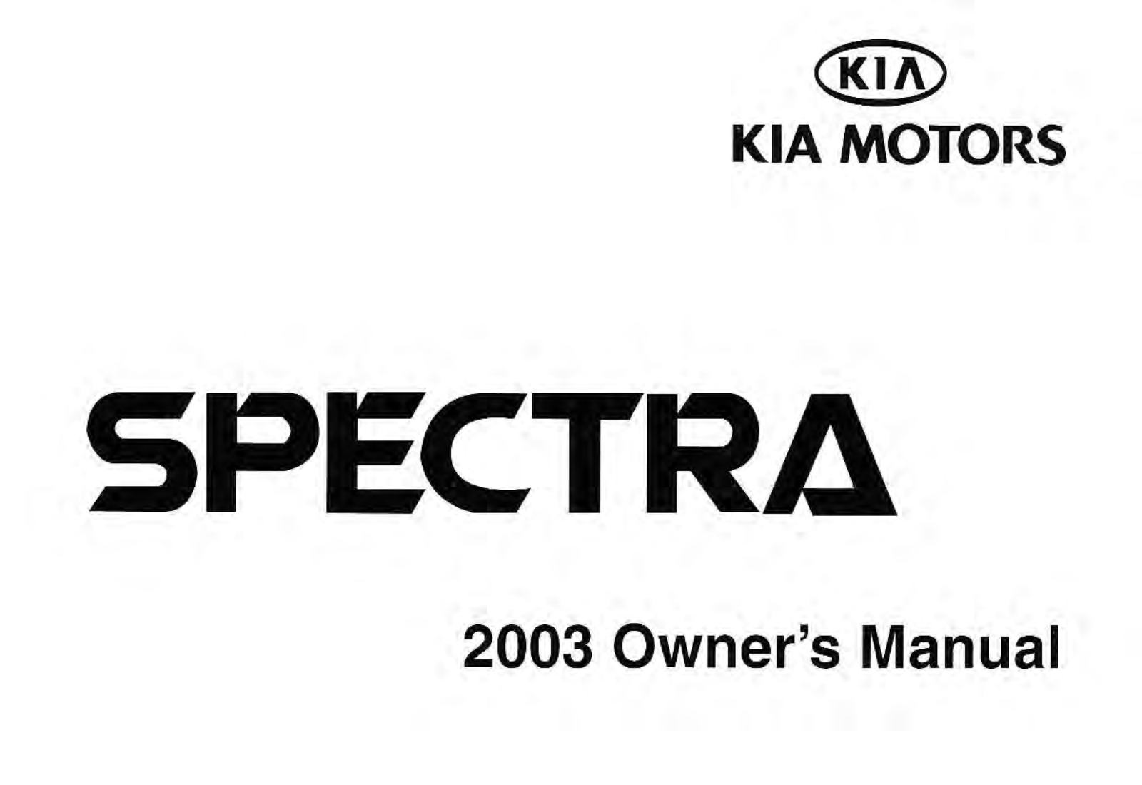 Kia Spectra 2003 Owner's Manual