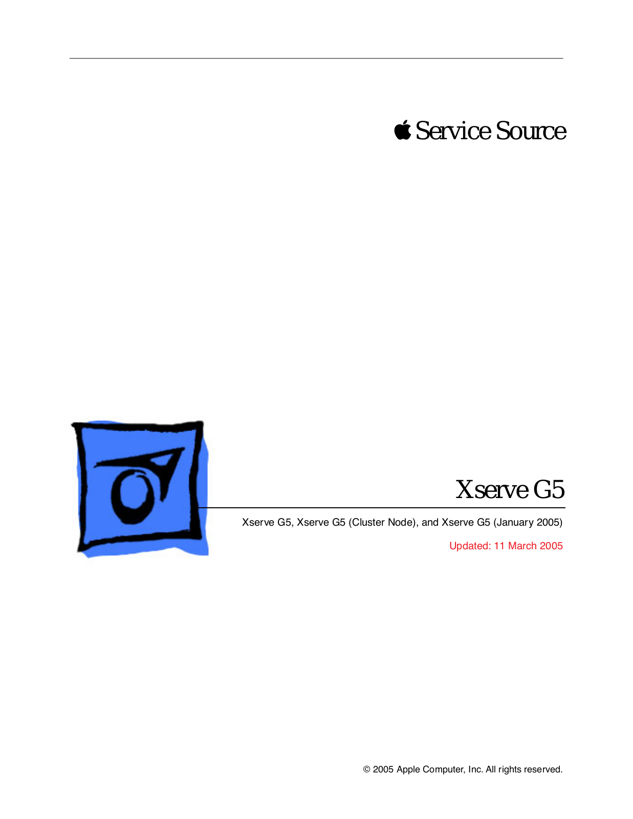 Apple Xserve 2005 G5 Service Manual