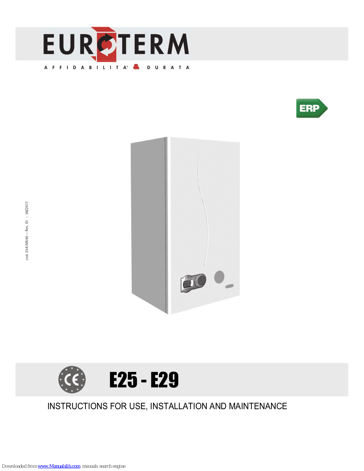 Euroterm E25, E29 Instructions For Use, Installation & Maintenance