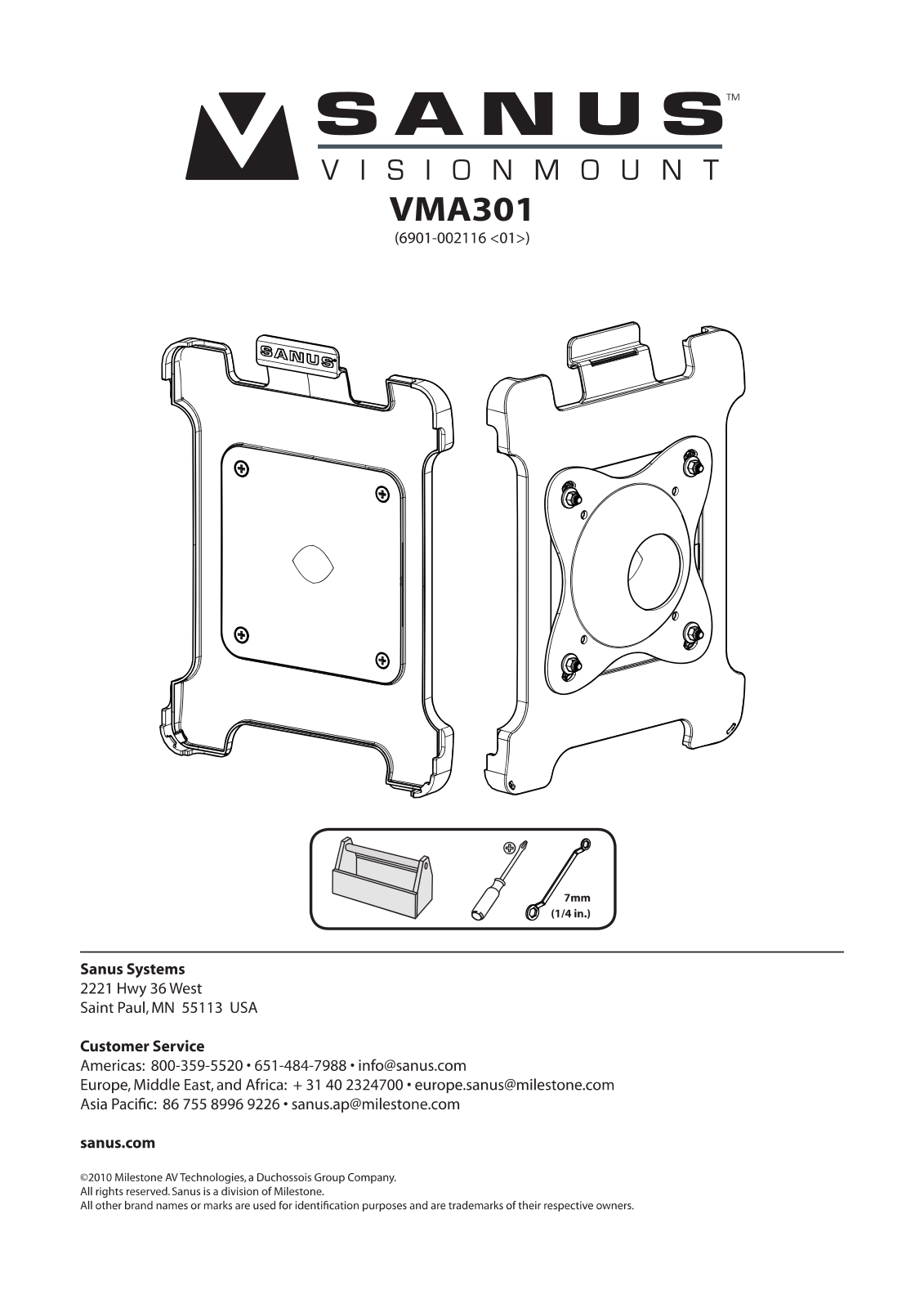 Sanus WMA301 User guide