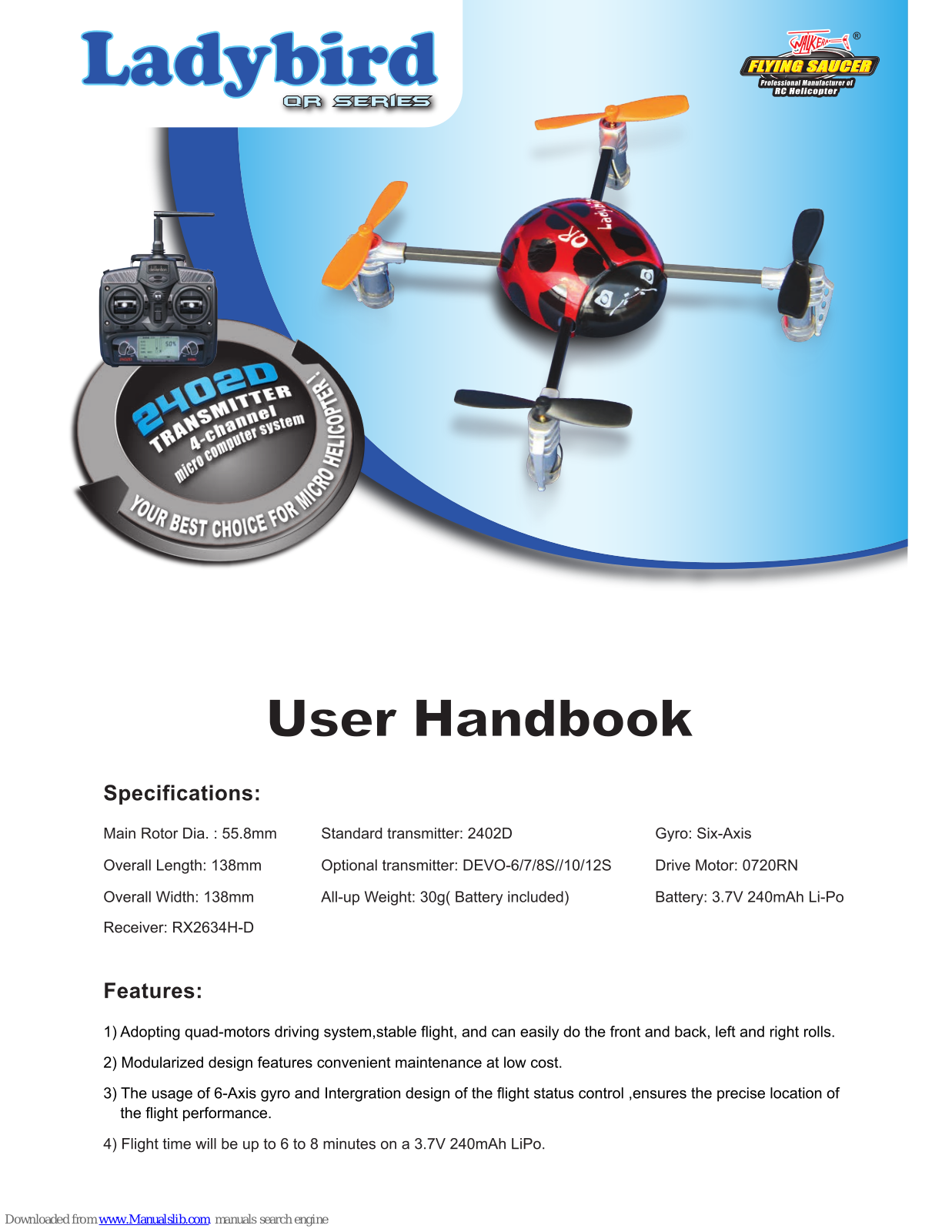 Walkera Lady Bird User Handbook Manual