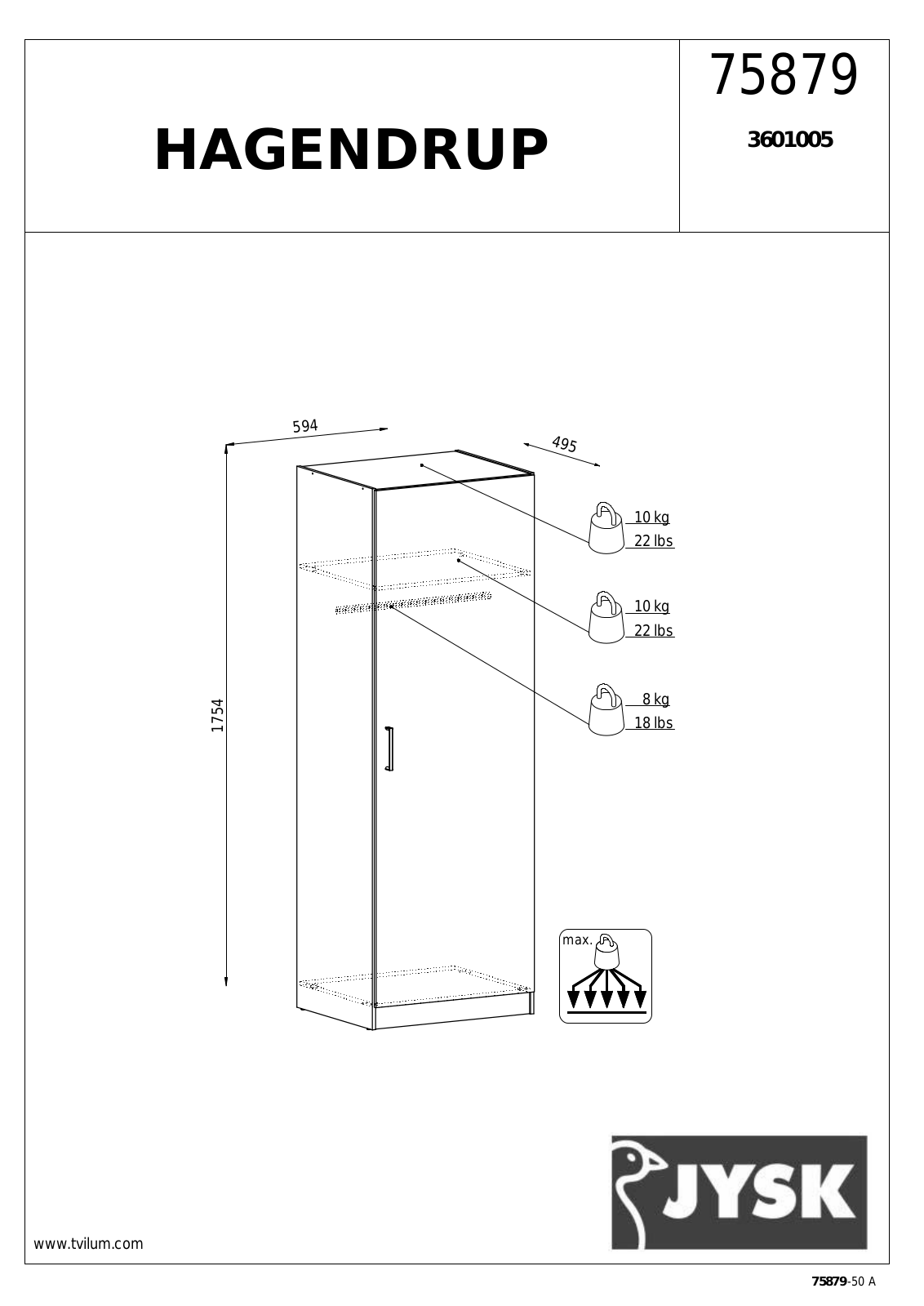 JYSK Hagendrup User Manual