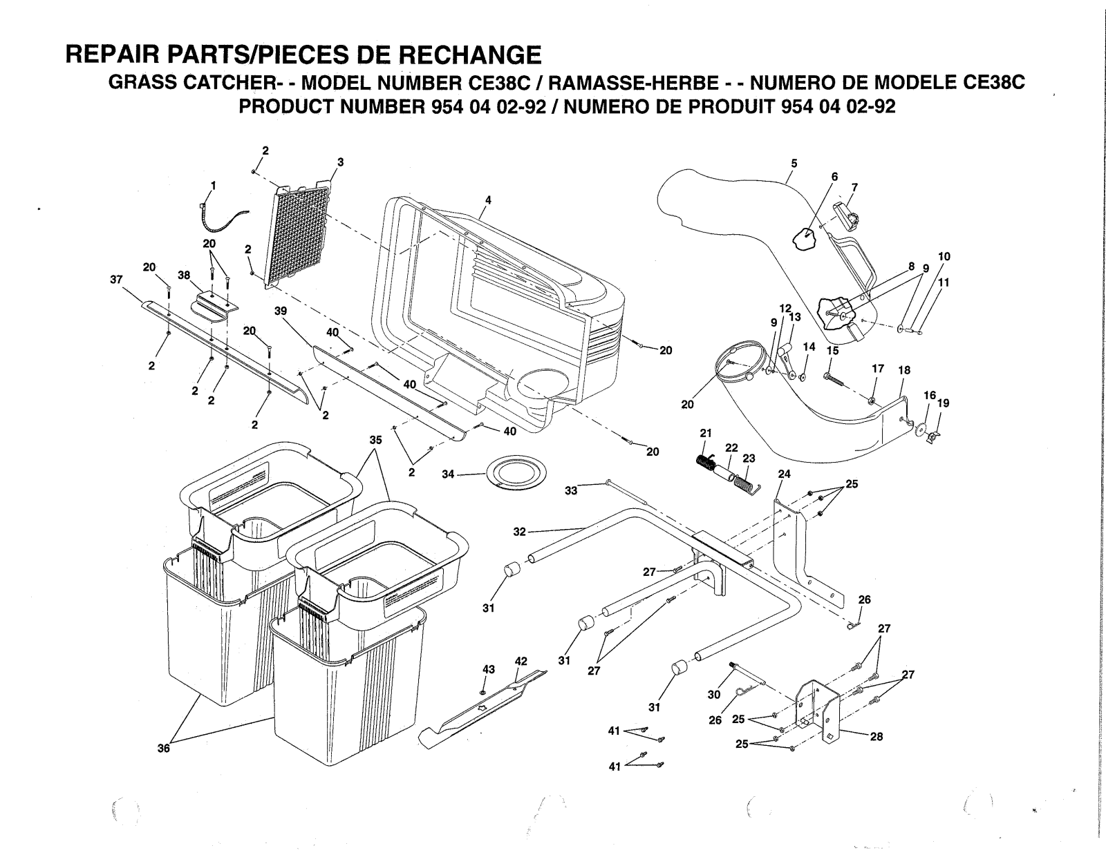 AYP CE38C Parts List