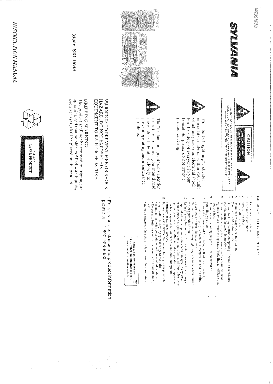 CURTIS SRCD633 User Manual