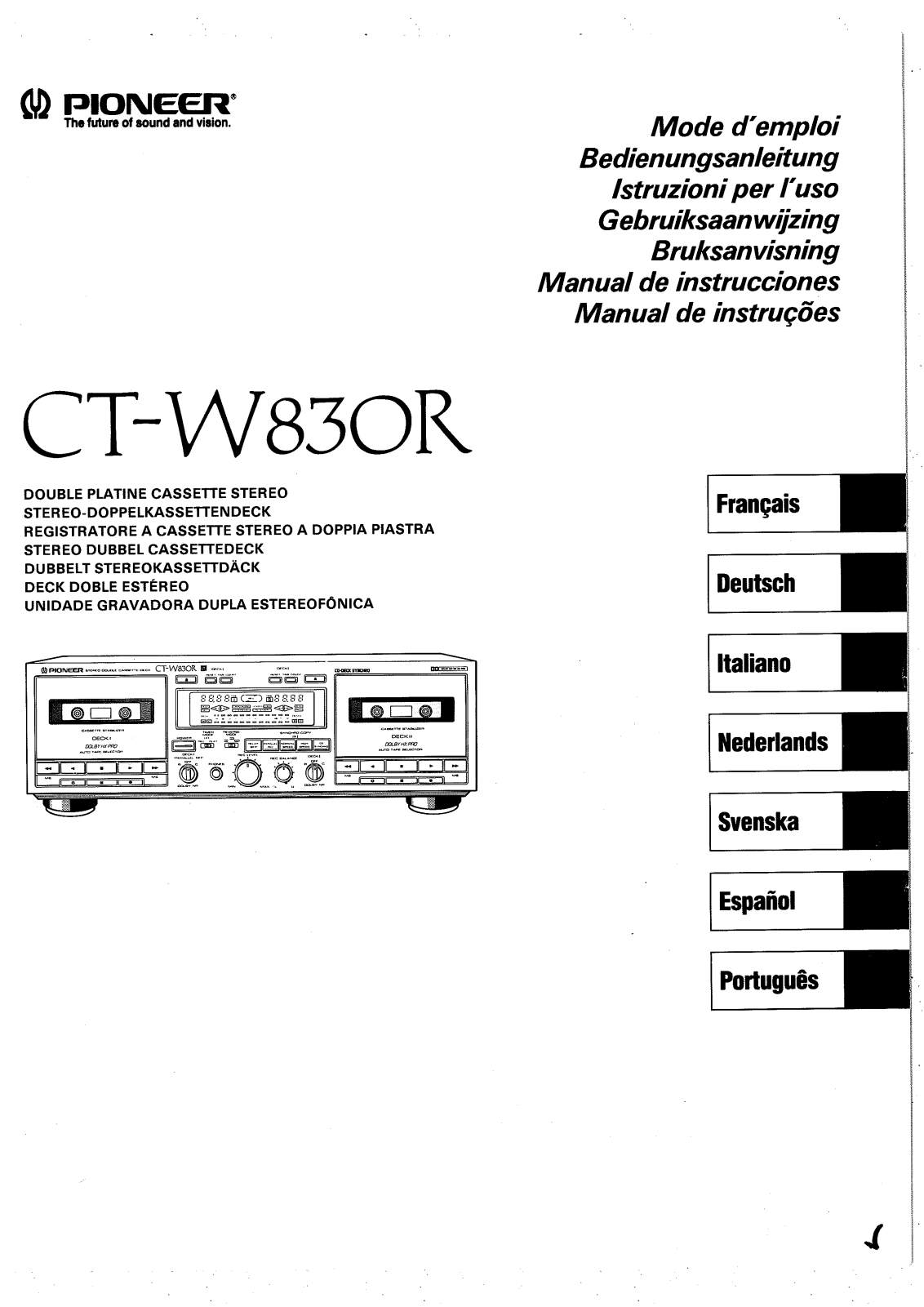 Pioneer CT-W830R User Manual