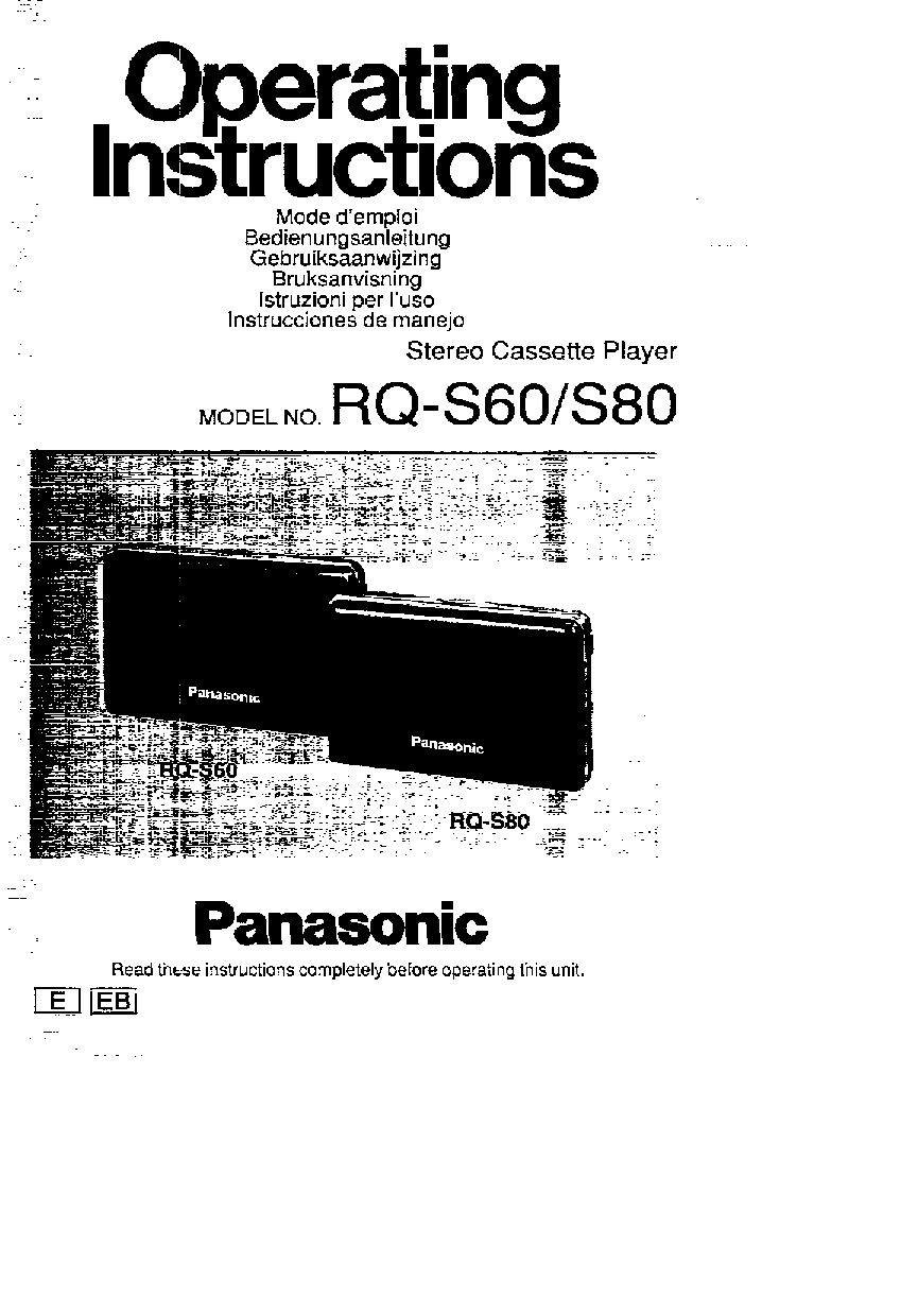 Panasonic RQ-S60, RQ-S80 User Manual