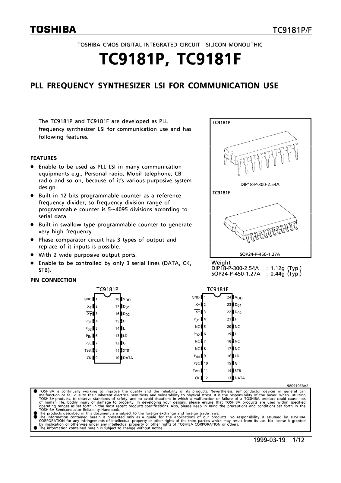 Datasheet TC9181F Specification - ManualMachine.com