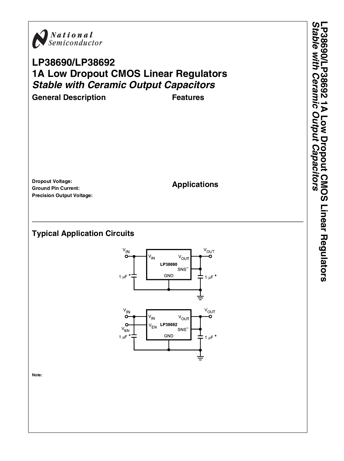 National Semiconductor LP38692 Technical data