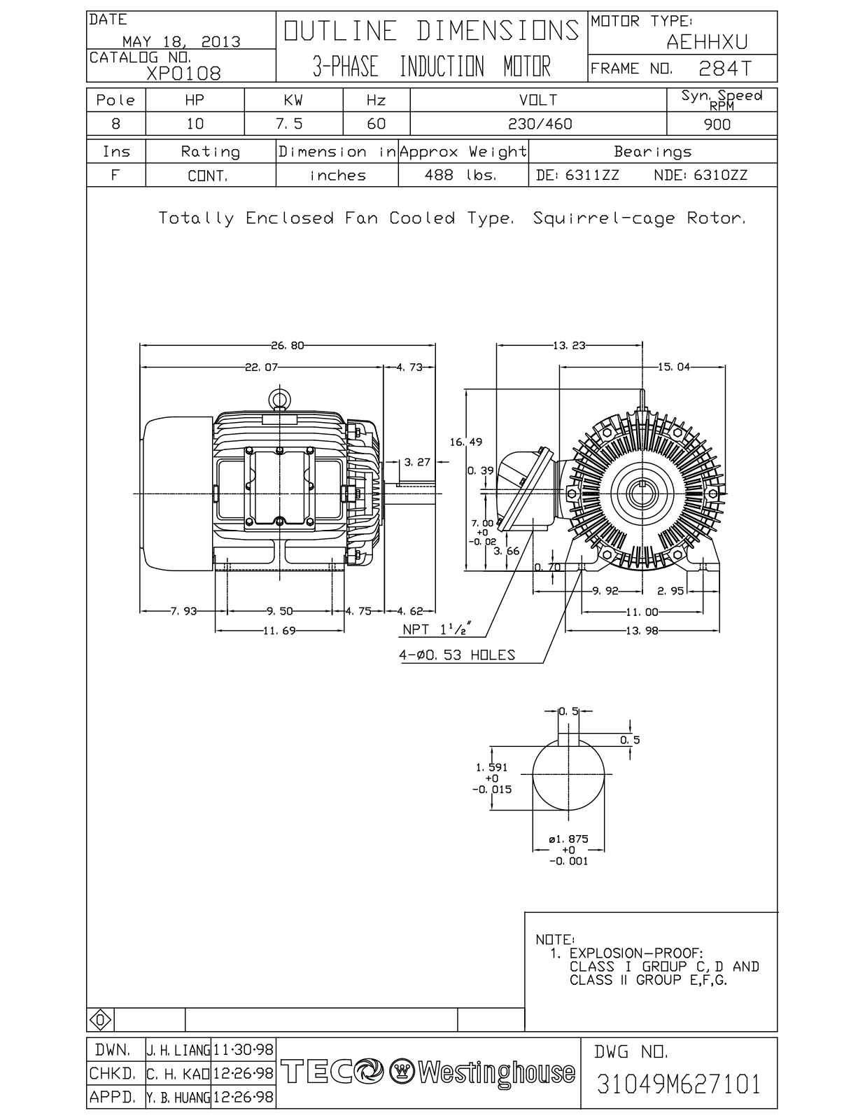 Teco XP0108 Reference Drawing