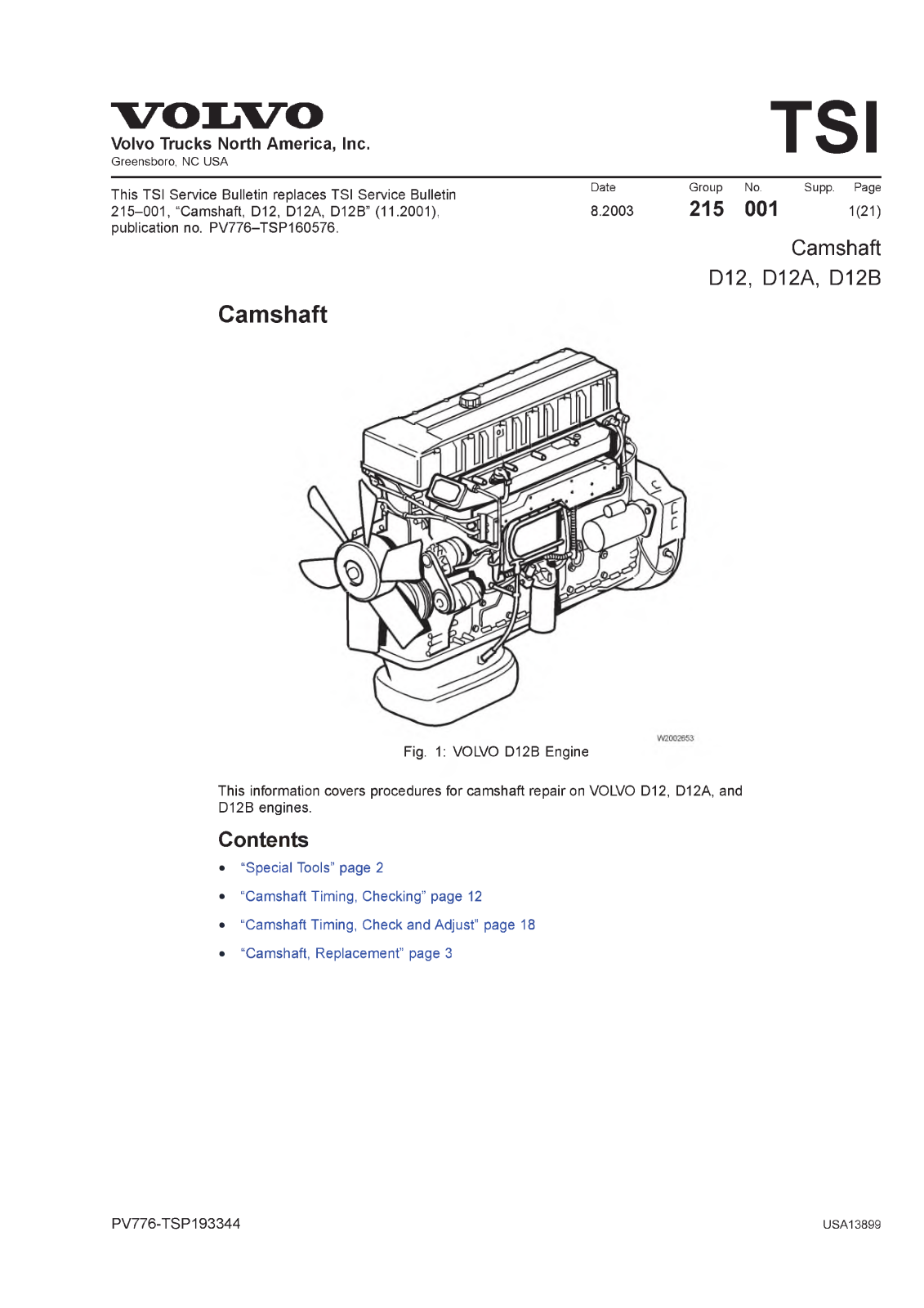 Volvo D12, D12A, D12B Service Manual