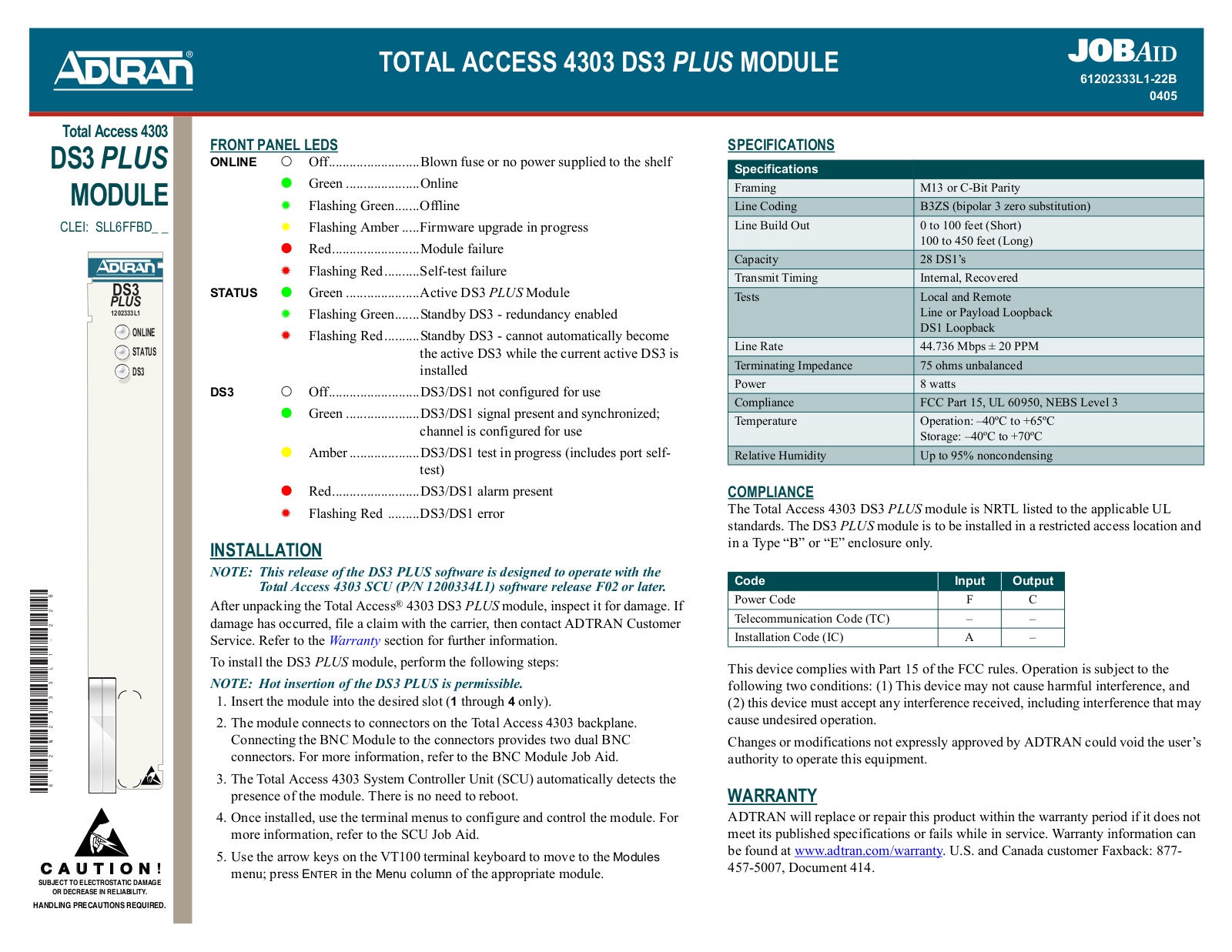 ADTRAN DS3 User Manual