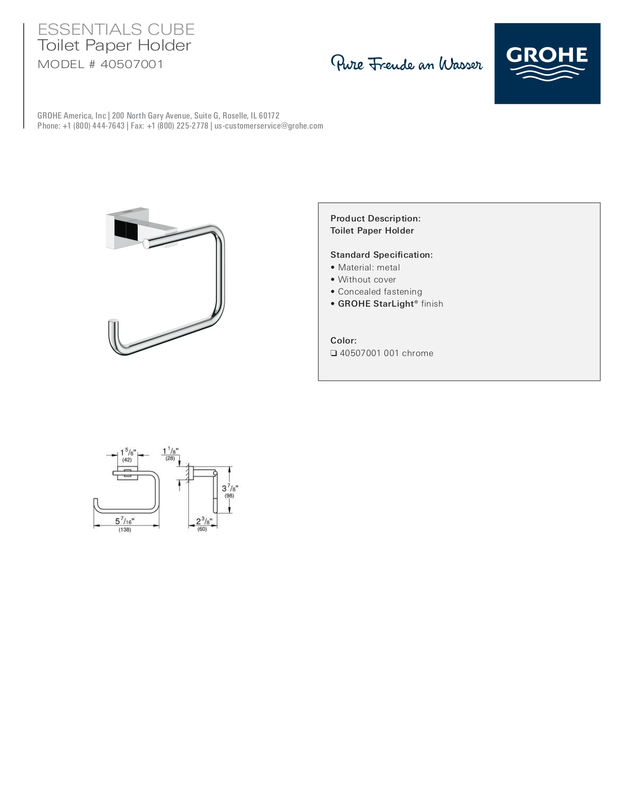 GROHE GRH5407 Specifications - ManualMachine.com