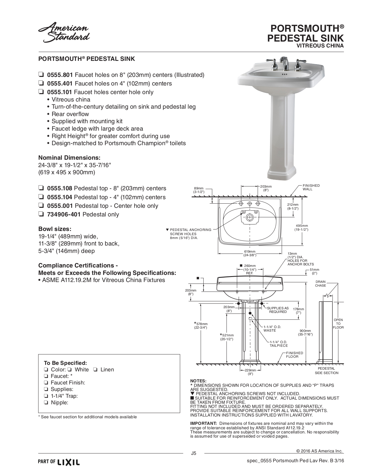 American Standard ASD6921 Specifications - ManualMachine.com