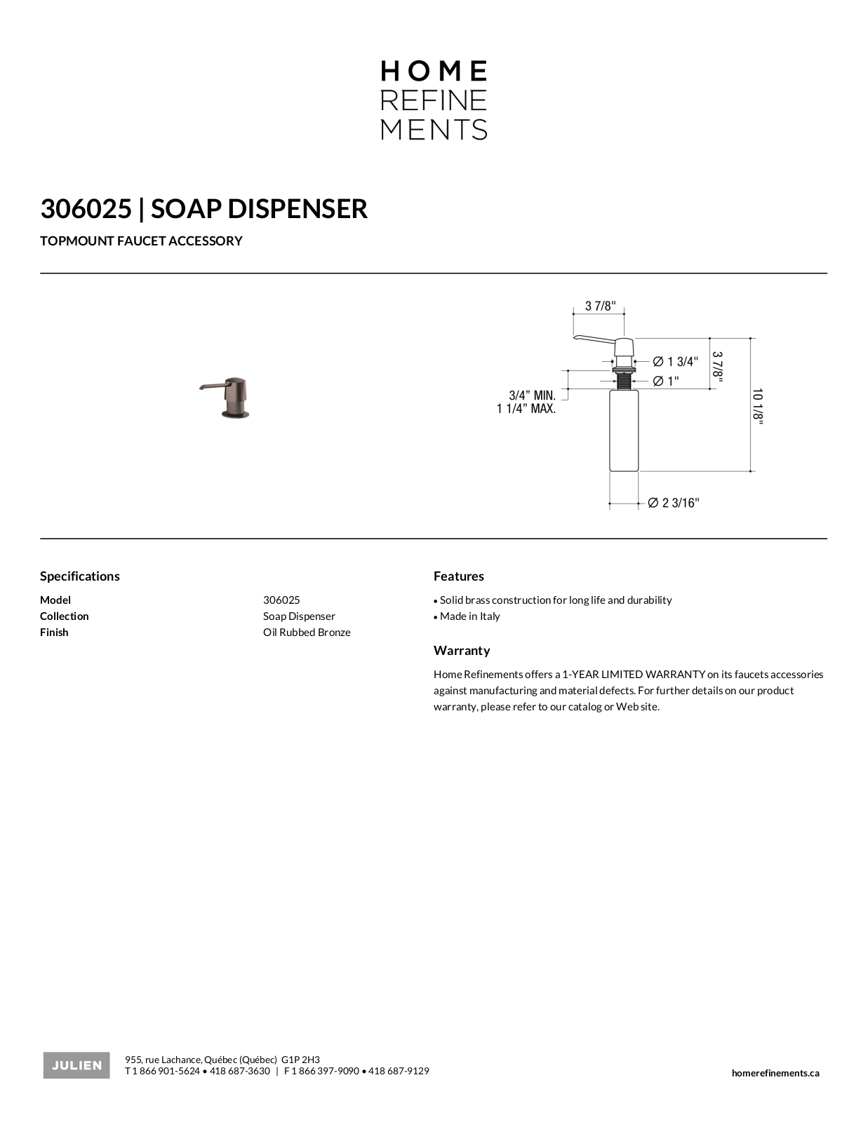 Julien 306025 User Manual