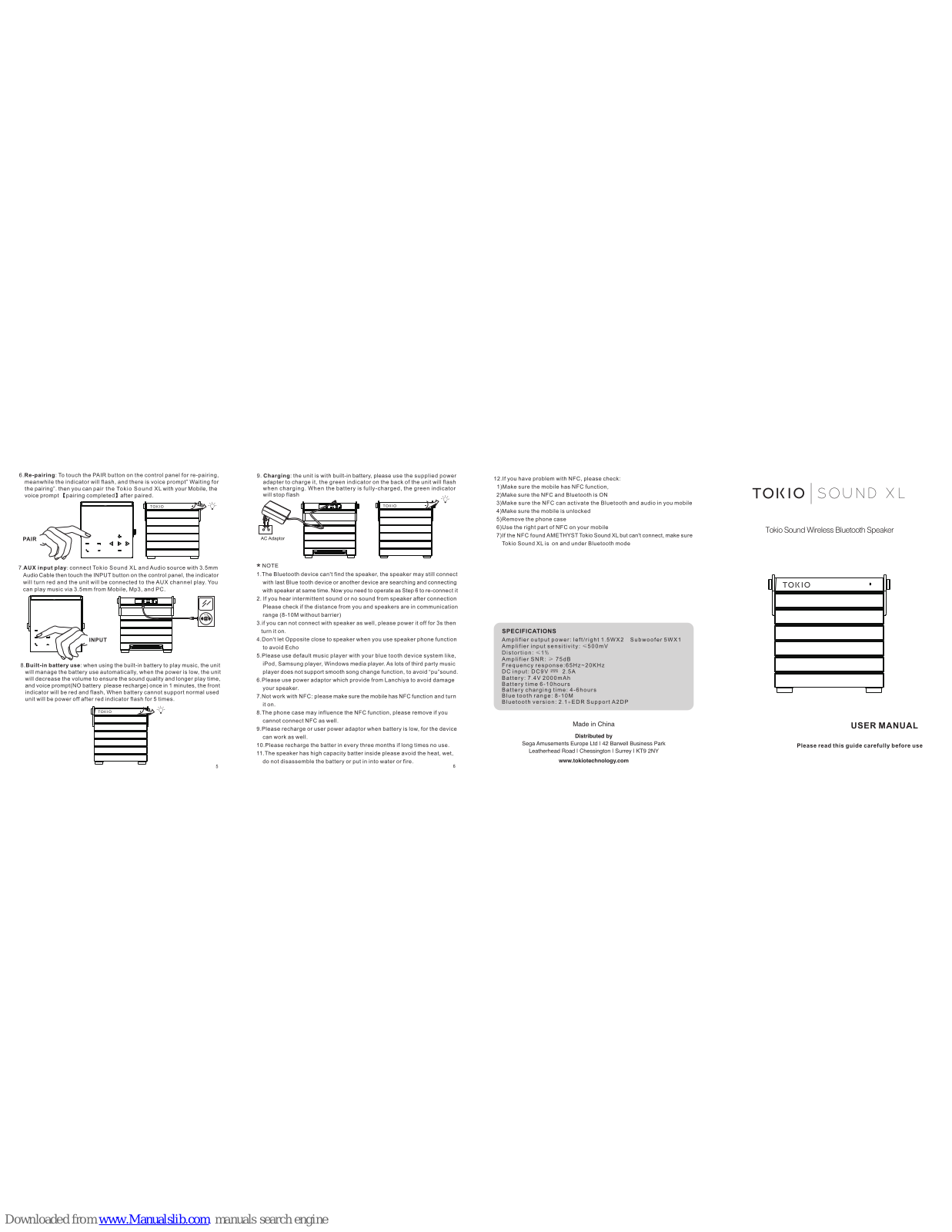 Tokio SOUND XL User Manual