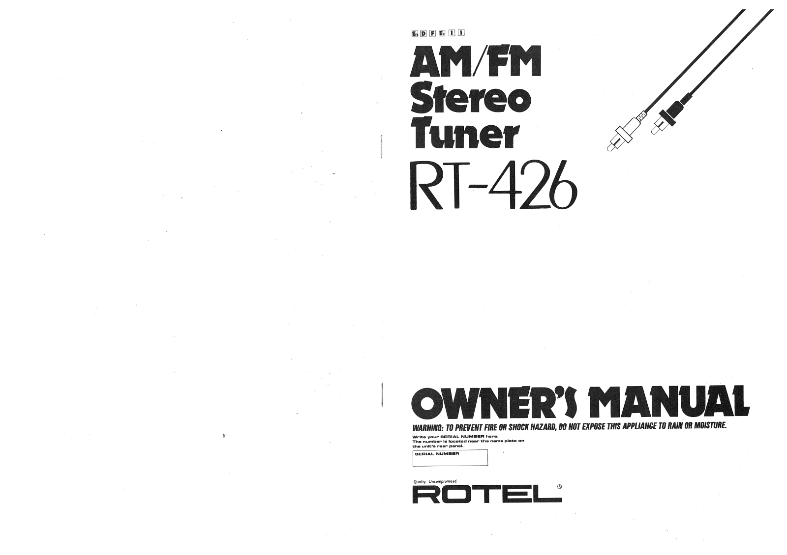 Rotel RT-426 User Manual