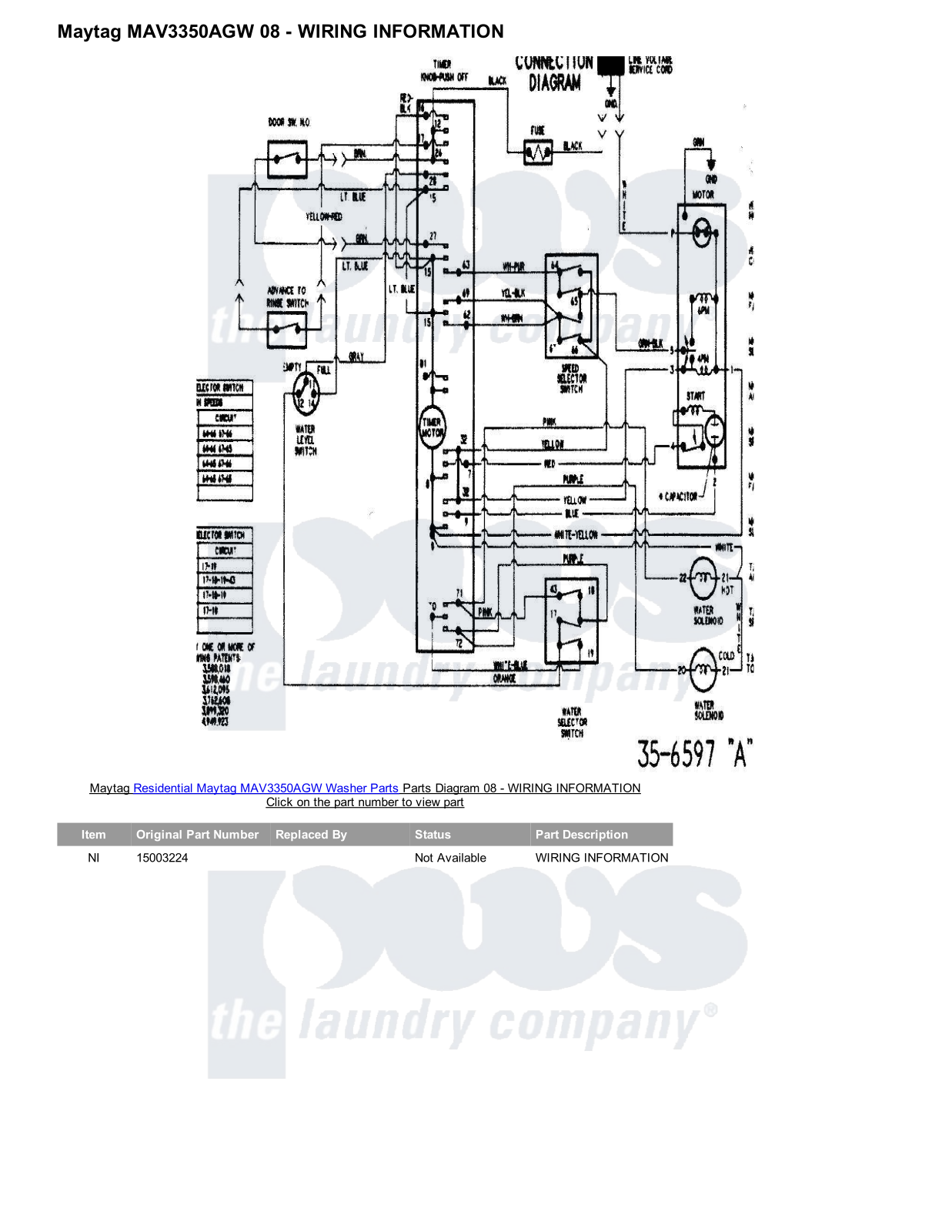 Maytag MAV3350AGW Parts Diagram