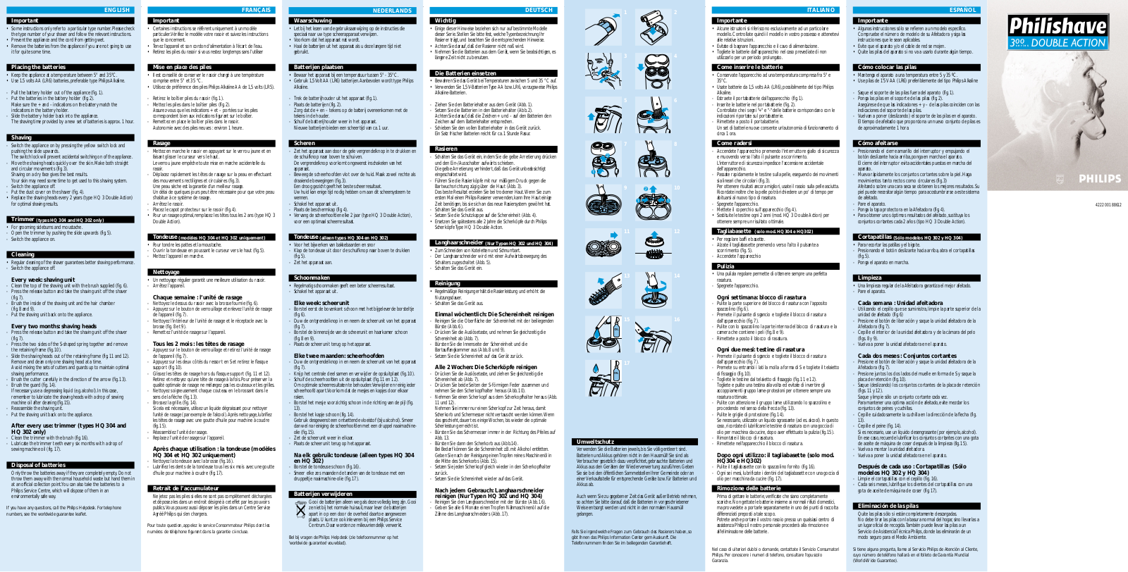 Philips HQ302/16, HQ302/15 User Manual