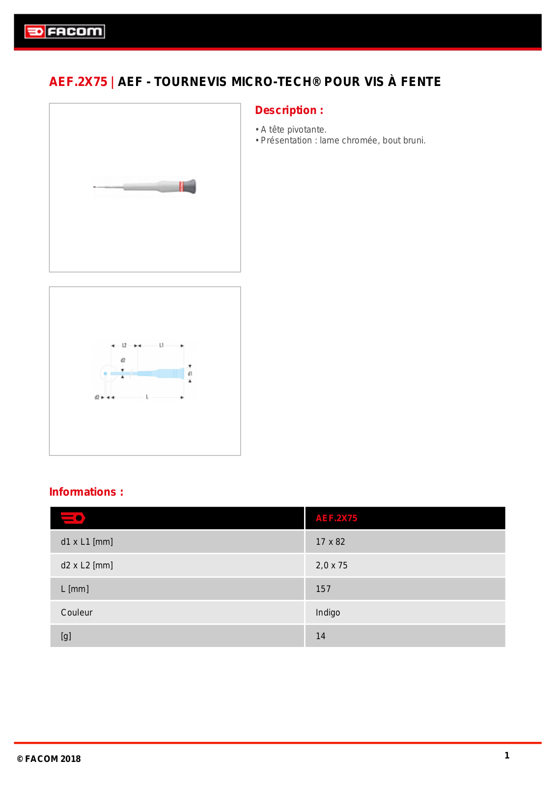 Facom AEF.2X75 Specification - ManualMachine.com