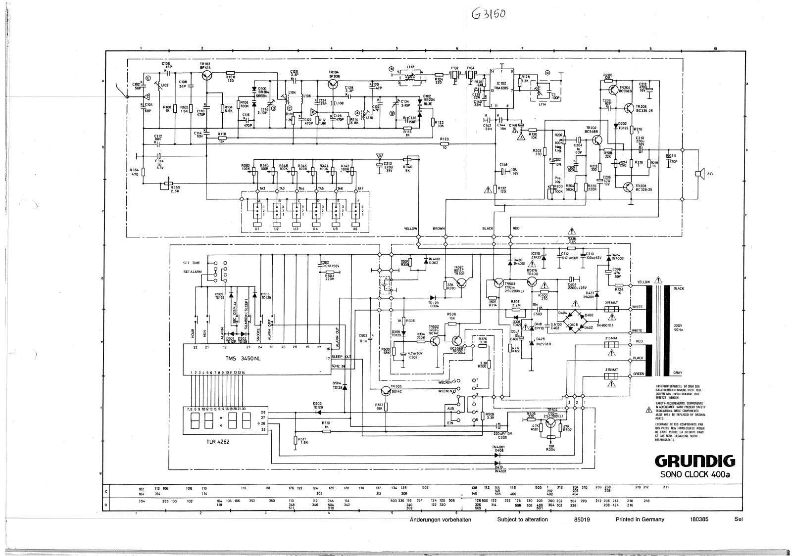 Grundig Sonoclock-400-A Schematic