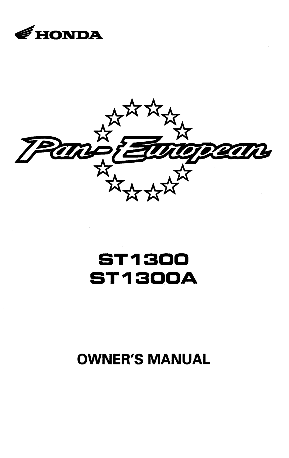 Honda ST1300, ST1300A Owner's Manual