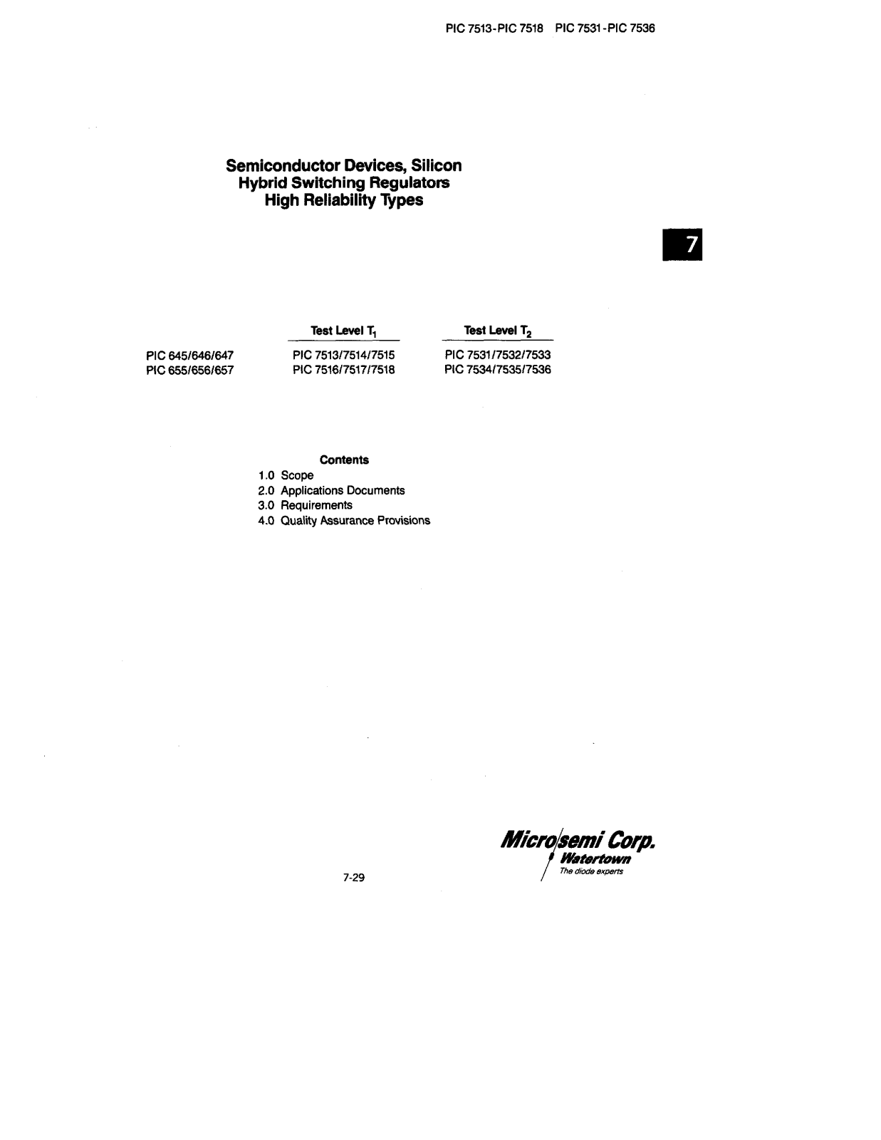 Microsemi Corporation PIC7518, PIC7513, PIC7514, PIC7515, PIC7516 Datasheet