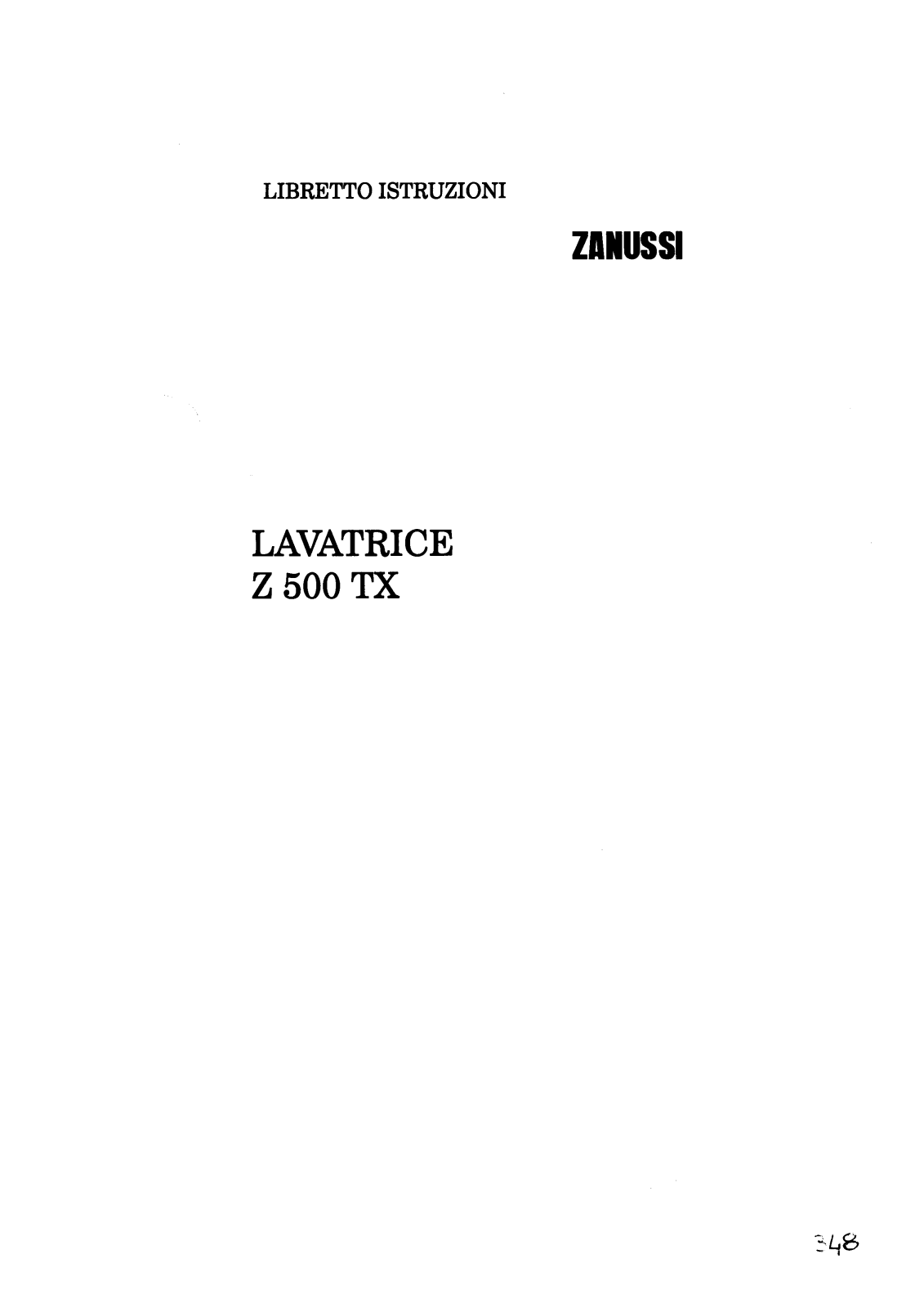 Zanussi Z500TX User Manual