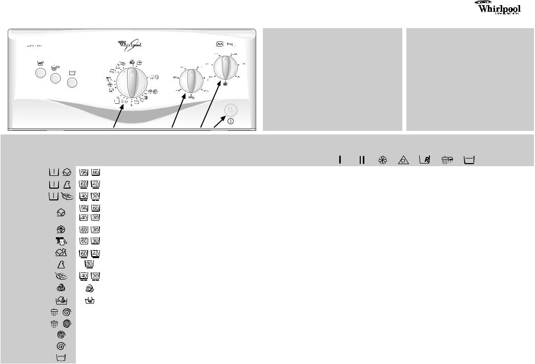 Whirlpool AWT 5070 INSTRUCTION FOR USE