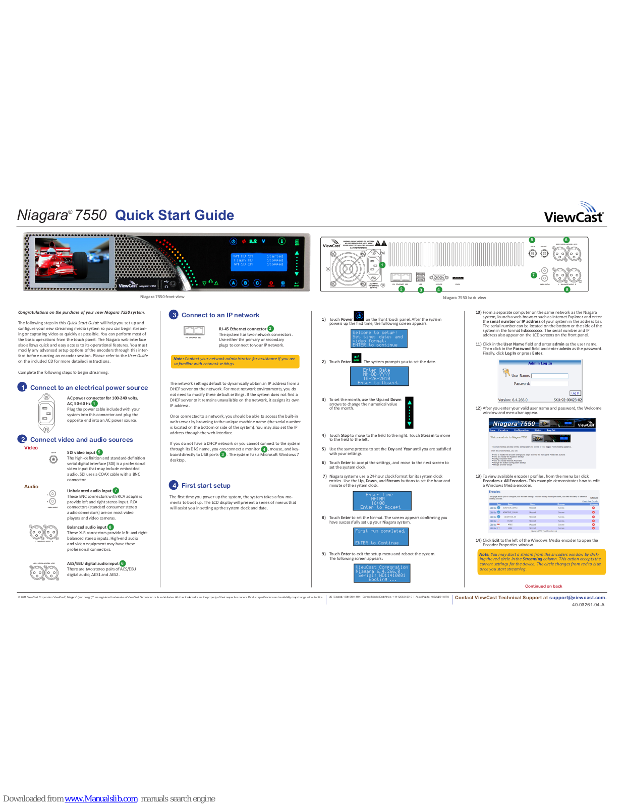 ViewCast Niagara 7550 Quick Start Manual