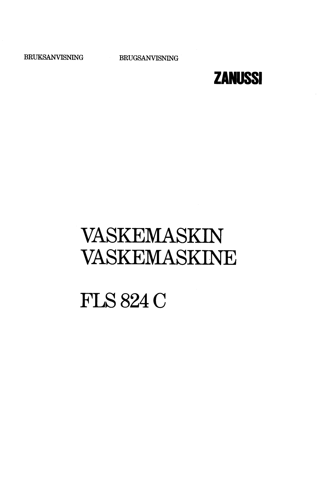 Zanussi FLS824C User Manual