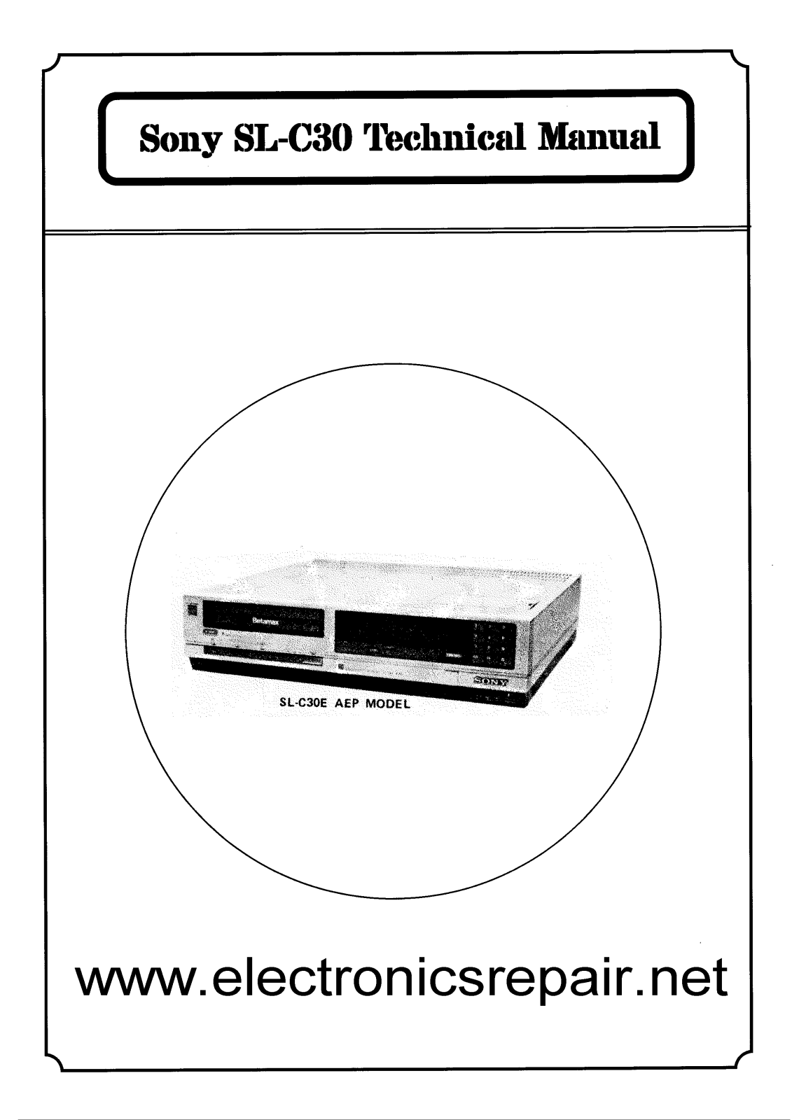 Sony SL-C20, SL-C30, SL-30MD Service Manual